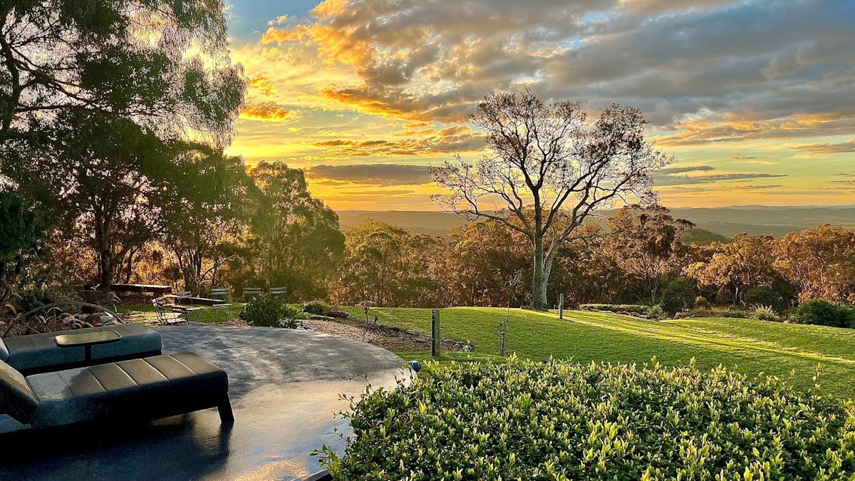 Sunset garden view Sunset garden view
