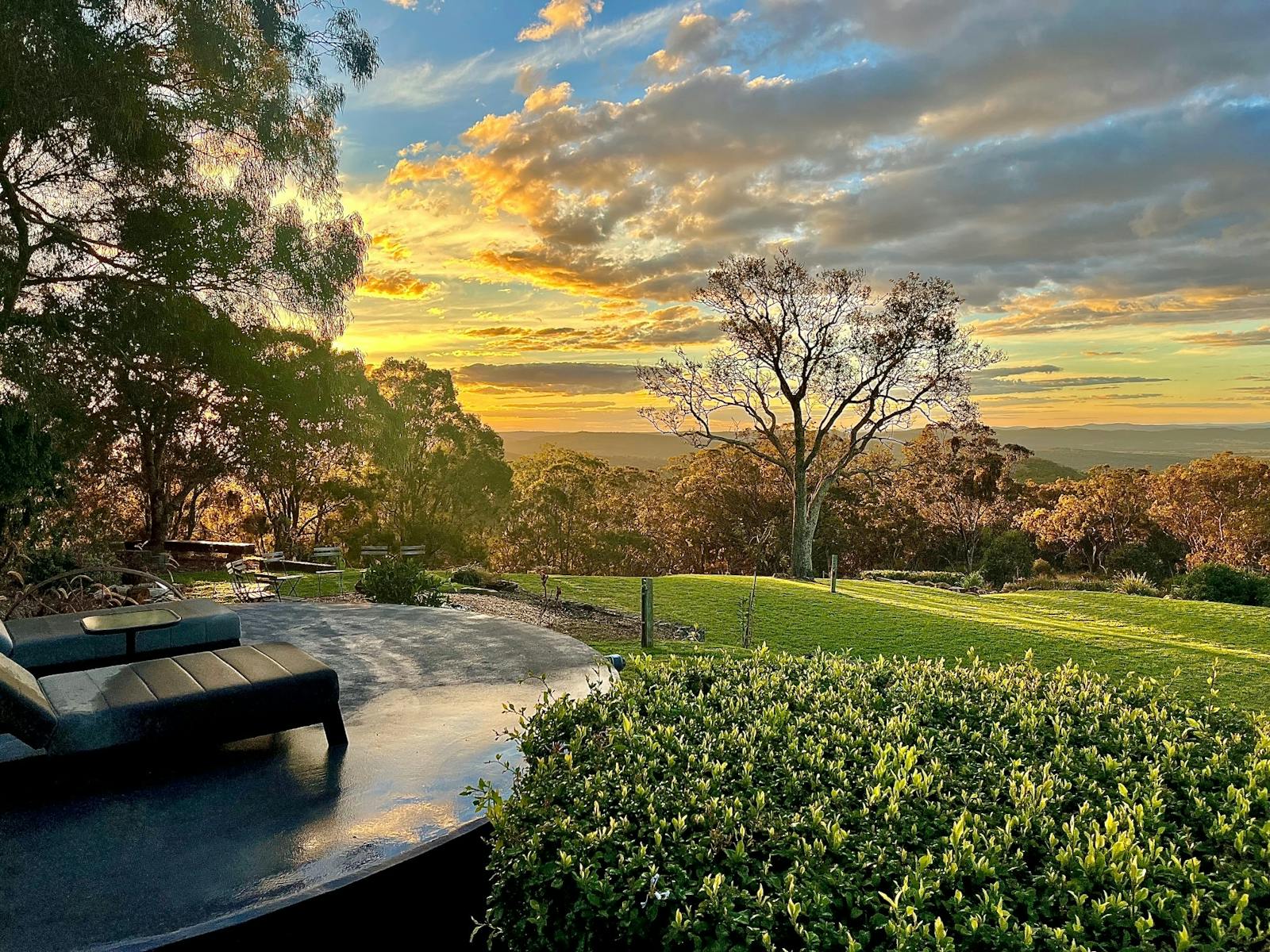 Sunset garden view Sunset garden view