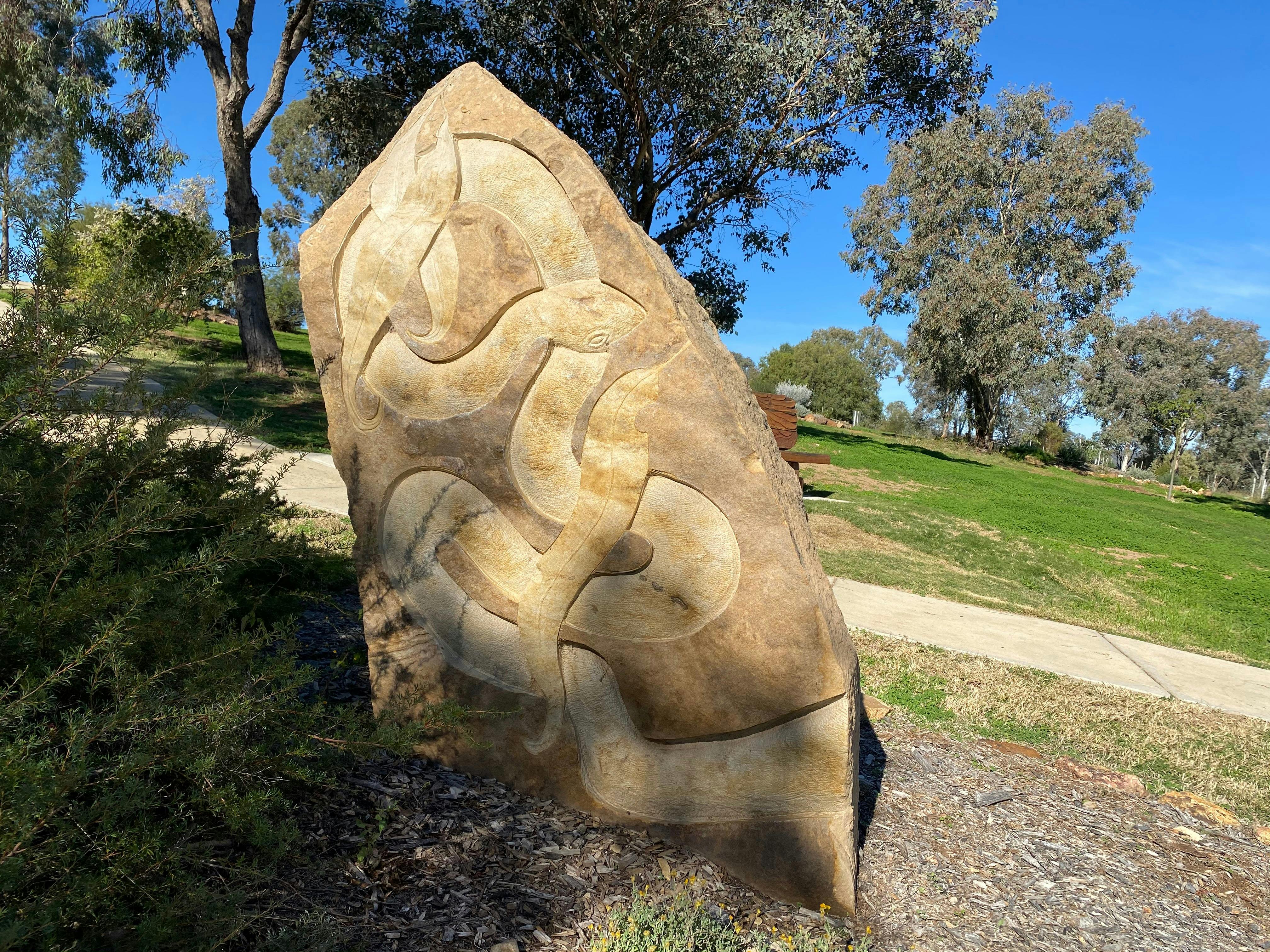 Rainbow Serpent on Heritage Sculpture