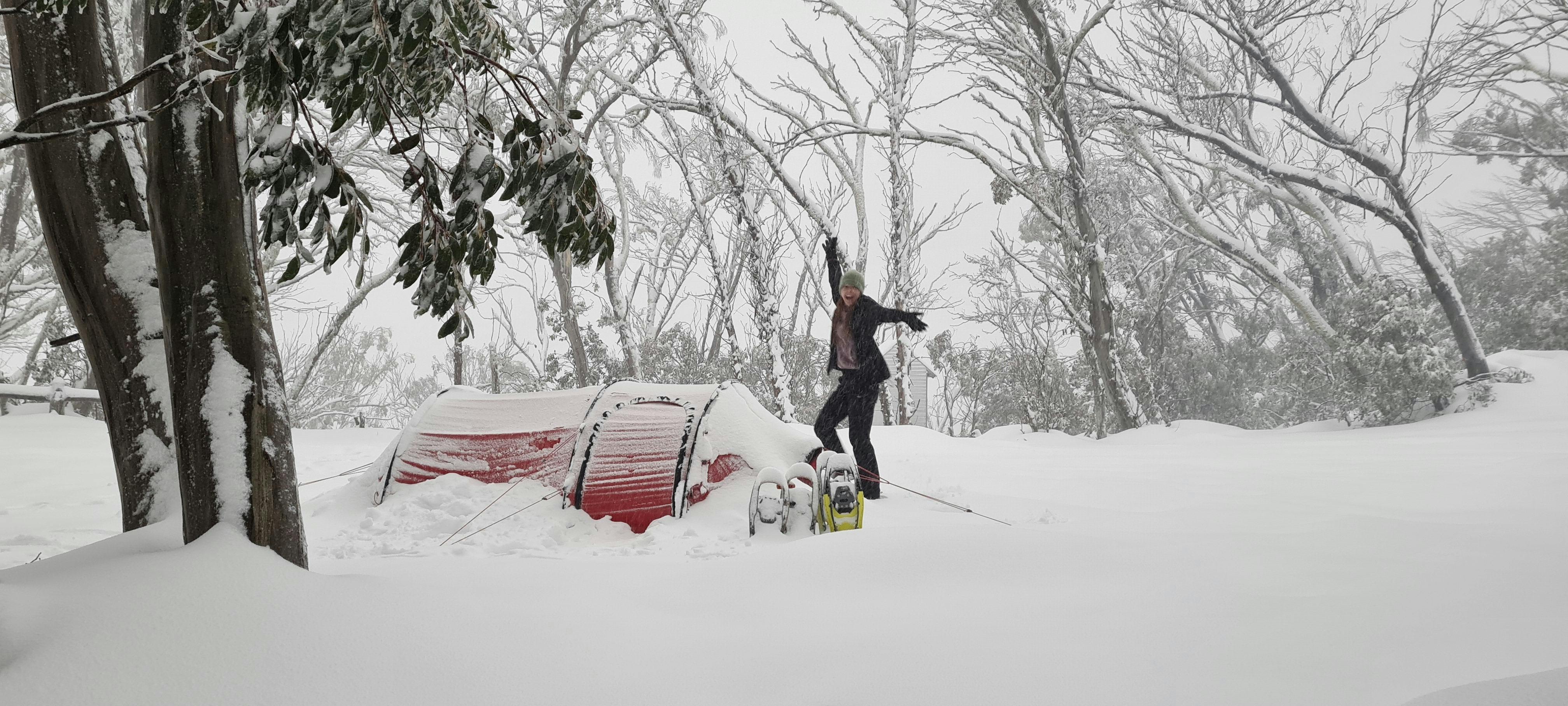 Camping at King Spur Hut on Mt Stirling.