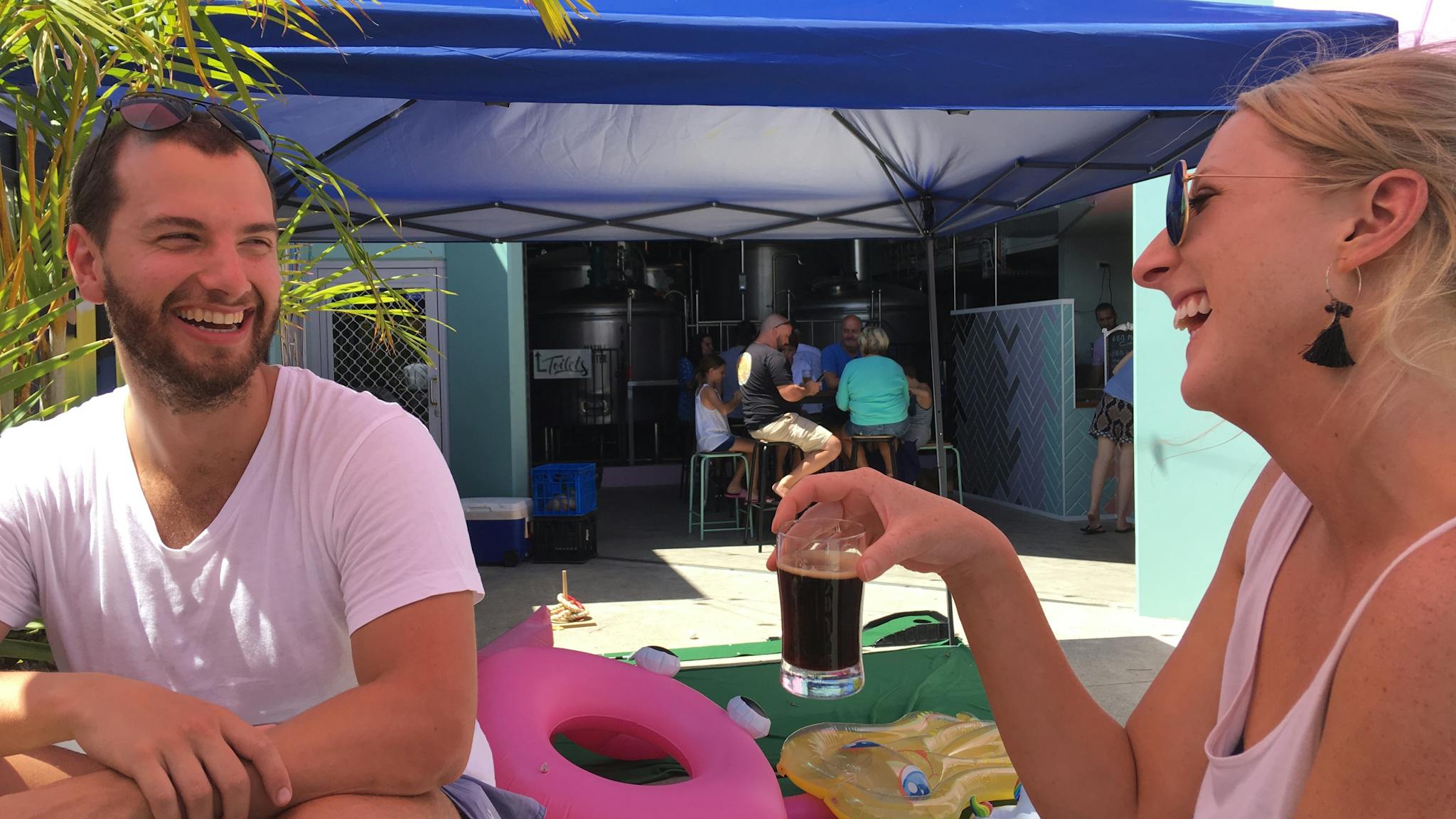 Hot sun and cold beers at Lost Palms