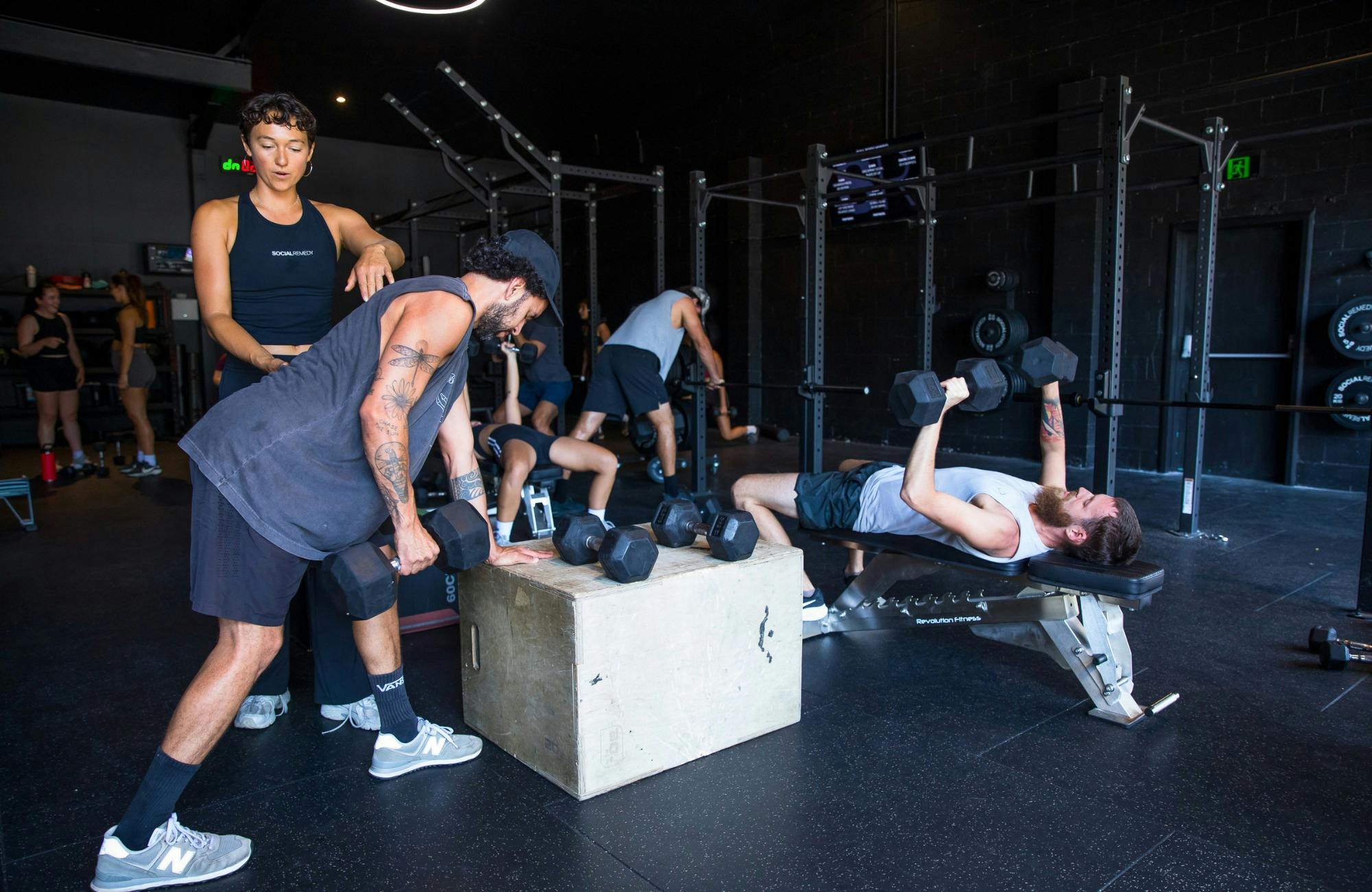 People doing a fitness class