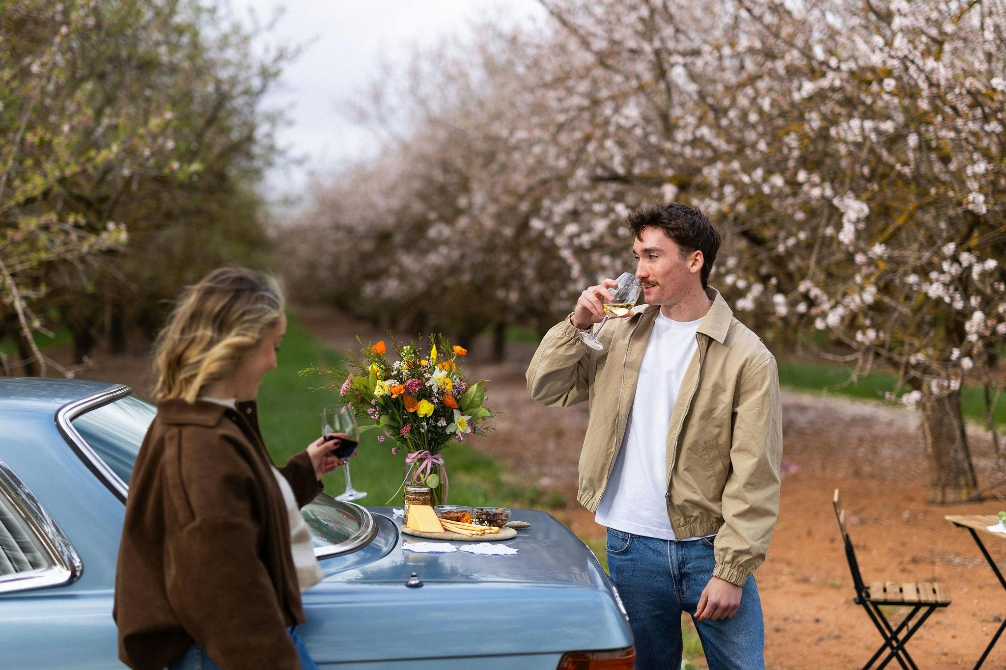 Picnic in a Langhorne Creek almond grove