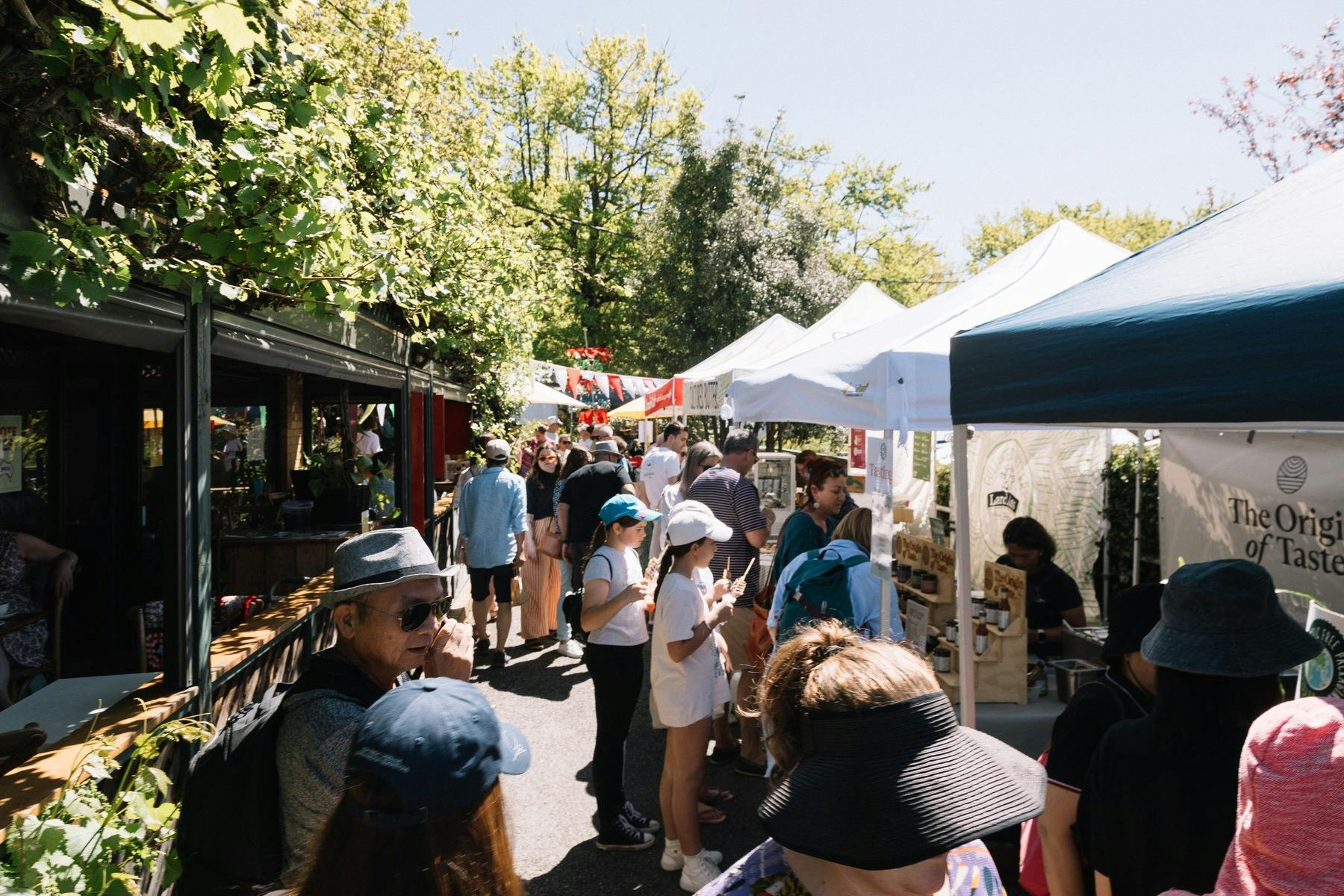 Stirling Laneways market stalls in the lane