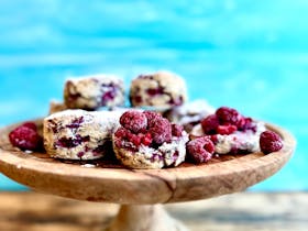 A picture of a scone that we make in the gluten free class