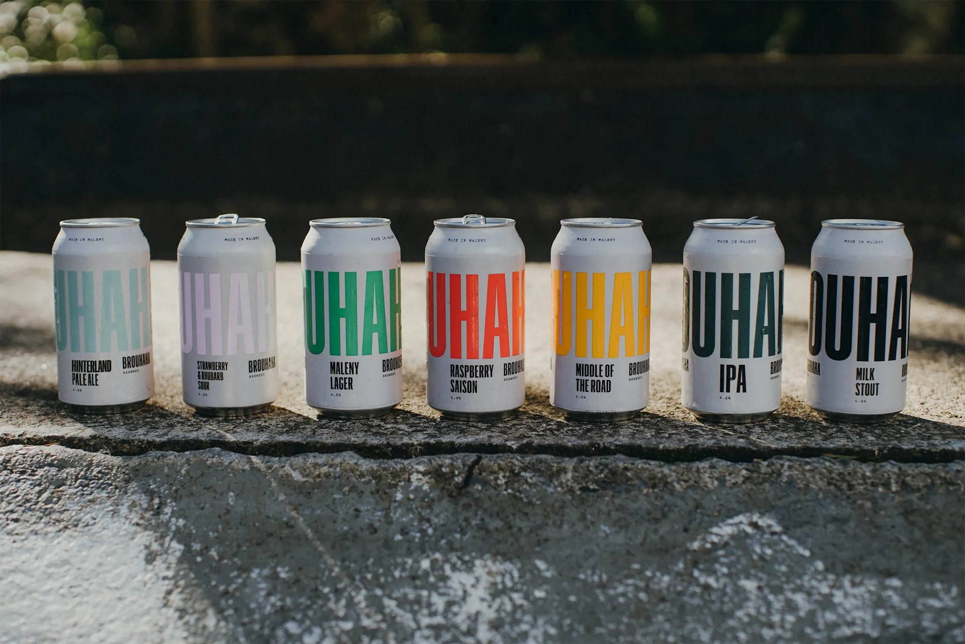 Brouhaha core range of craft beer cans