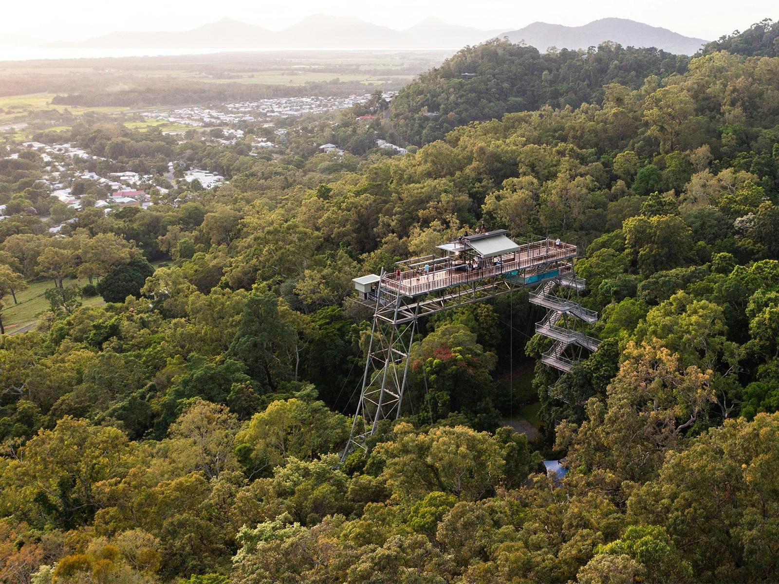Aerial image of Smithfield and Cairns City from above Skypark Cairns by AJ Hackett Aerial image of Smithfield and Cairns City from above Skypark Cairns by AJ Hackett