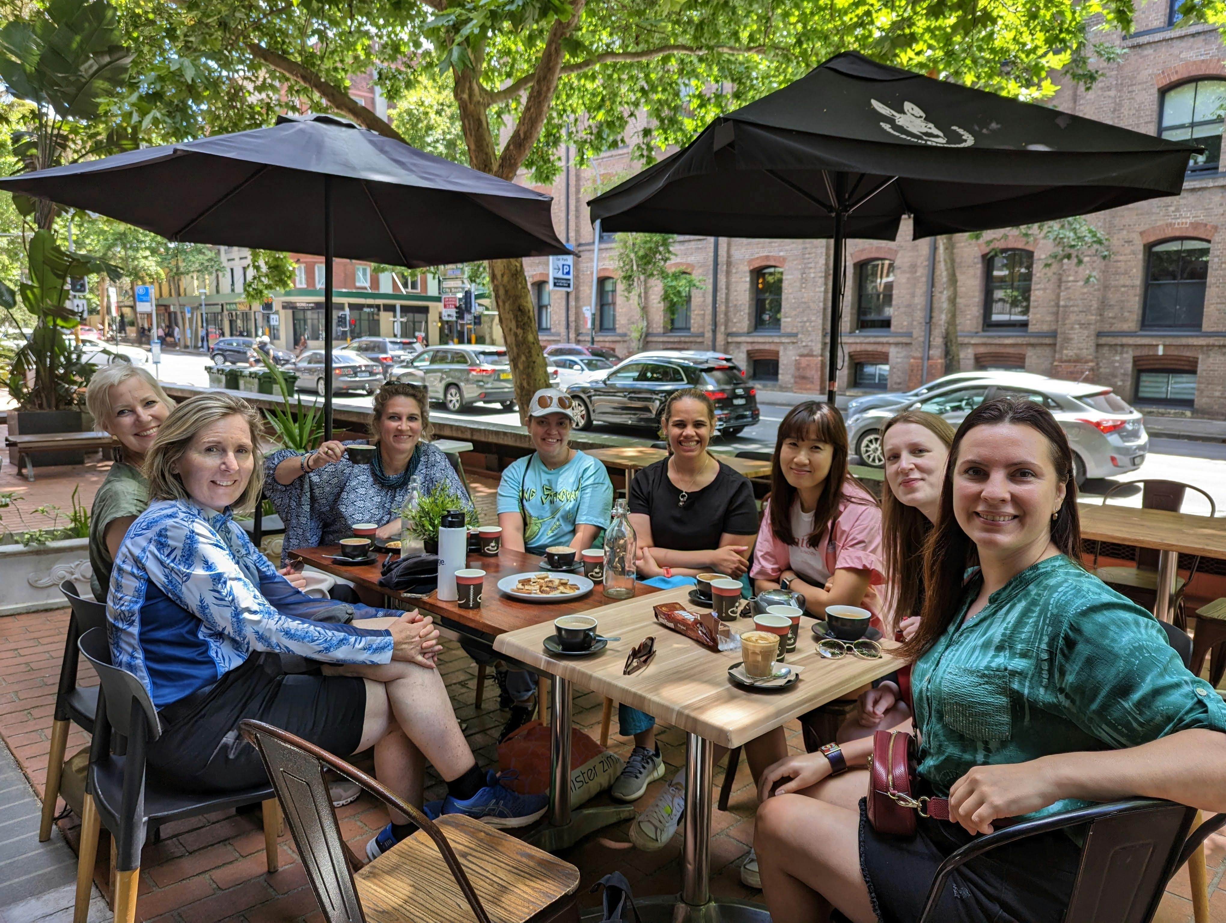 Cafe stop group photo