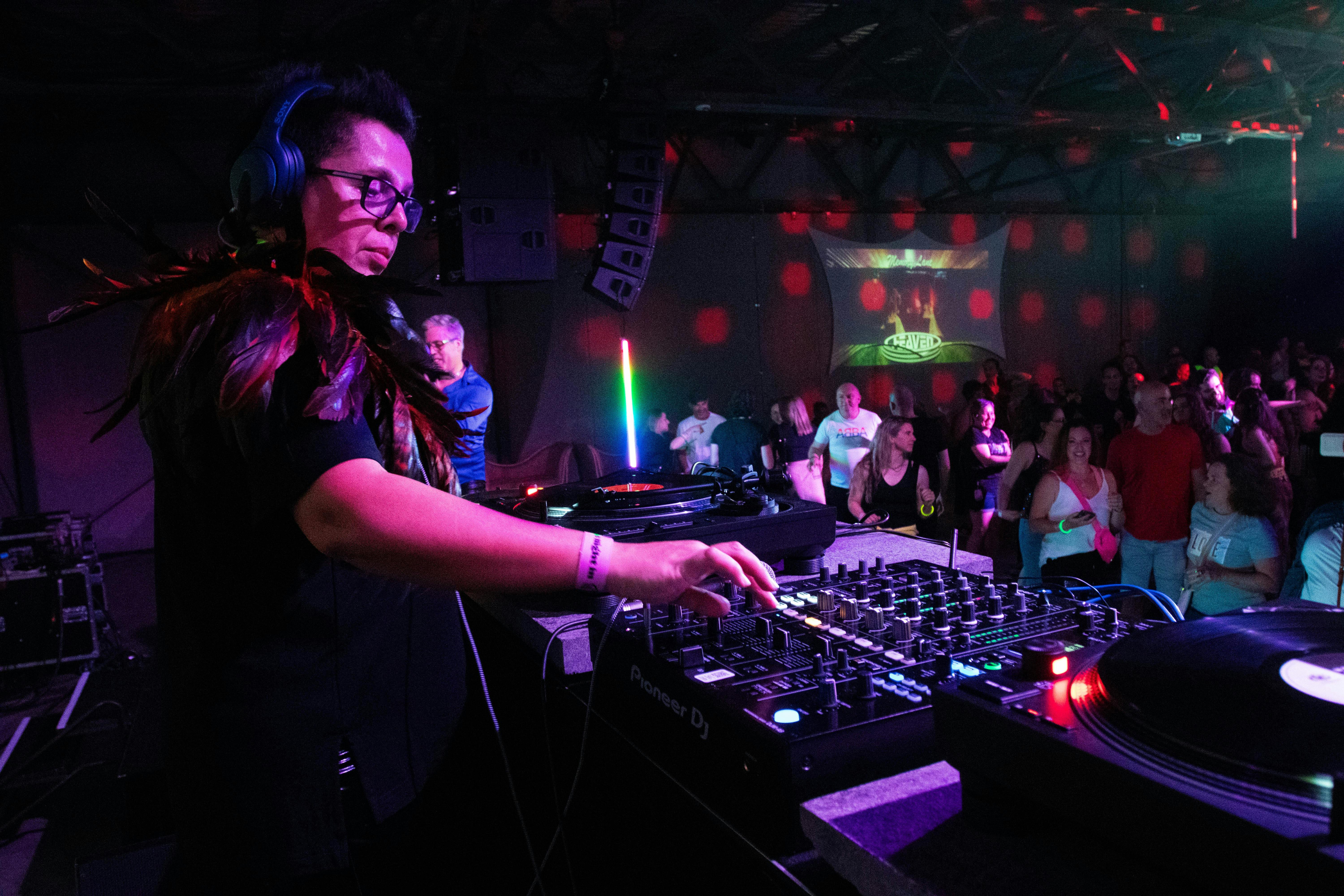 Femail DJ YAYA playing music at The VAULT