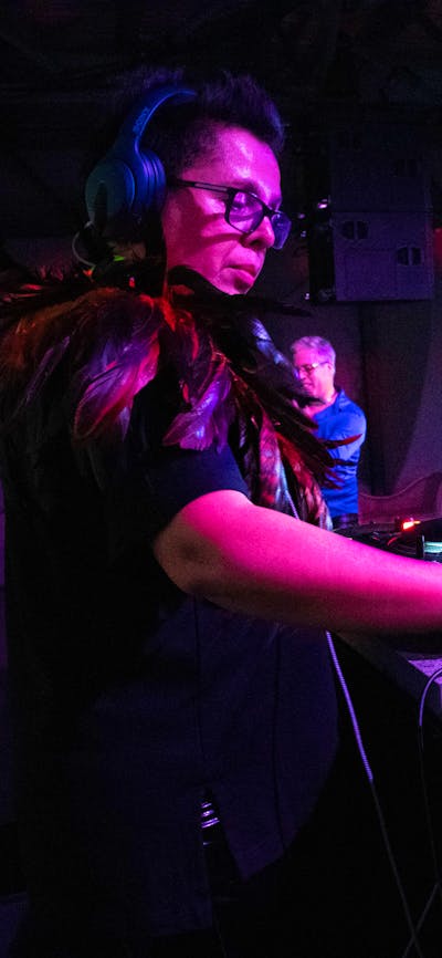 Femail DJ YAYA playing music at The VAULT