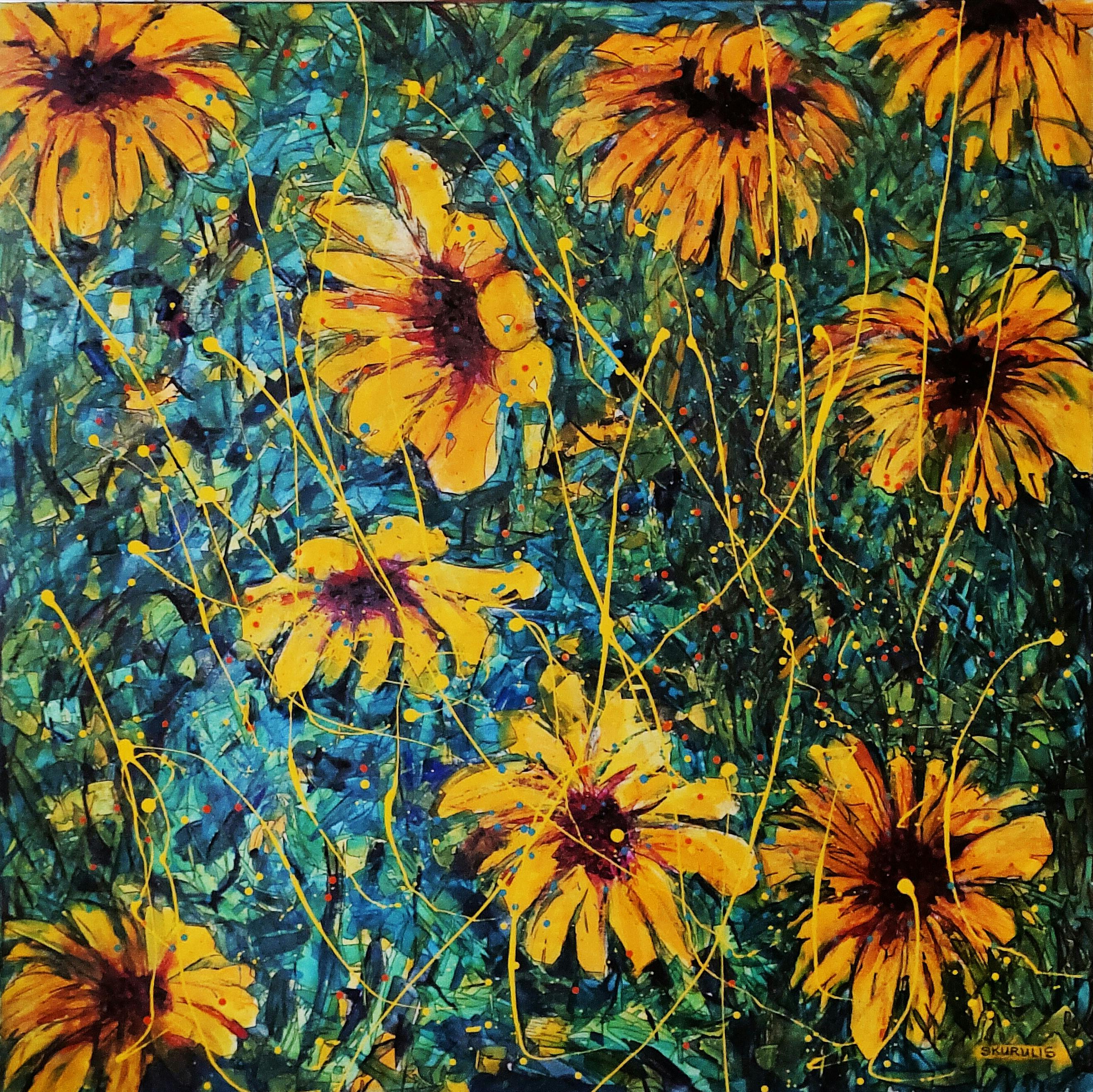 Oil Painting Sunflowers Australian Artists Tasmanian Galleries Beverley Skurulis