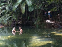 The swimming hole is a stone's throw from the cafe