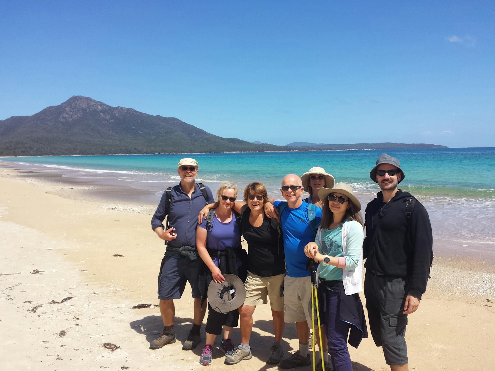 Happy hikers on the Freycinet & Wineglass Bay Pack-Free Walk by Life's An Adventure