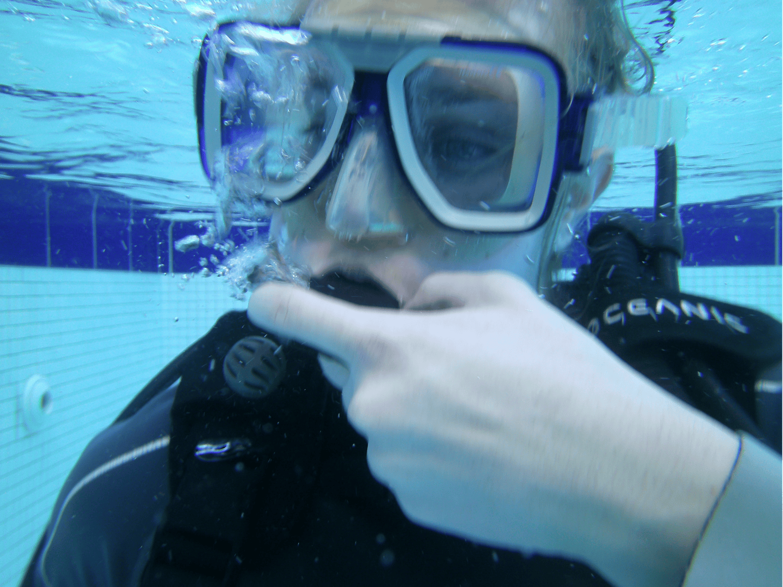 When at the surface and inflating BCD with the first breath