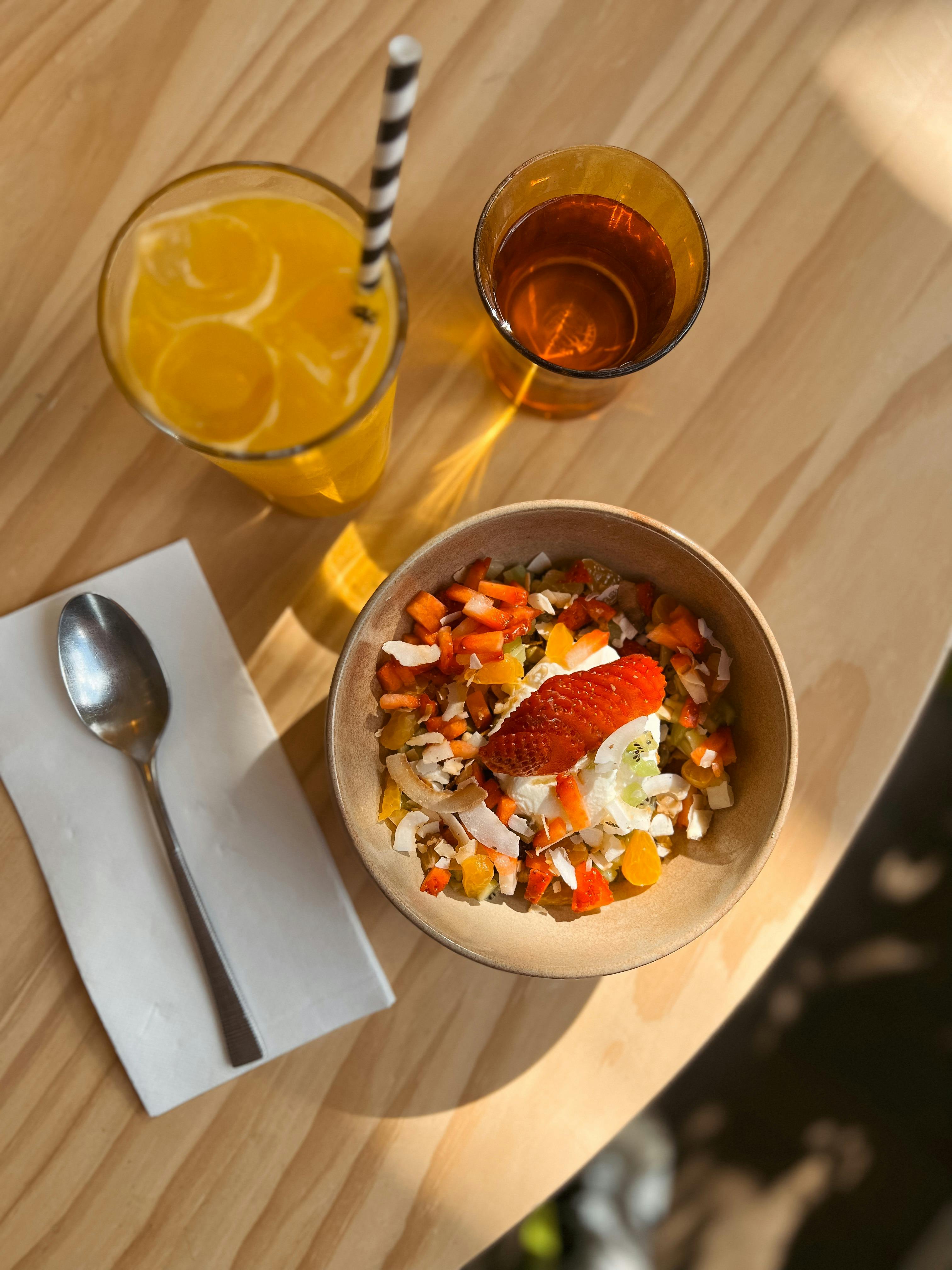 Breakfast bowl with seasonal fruits