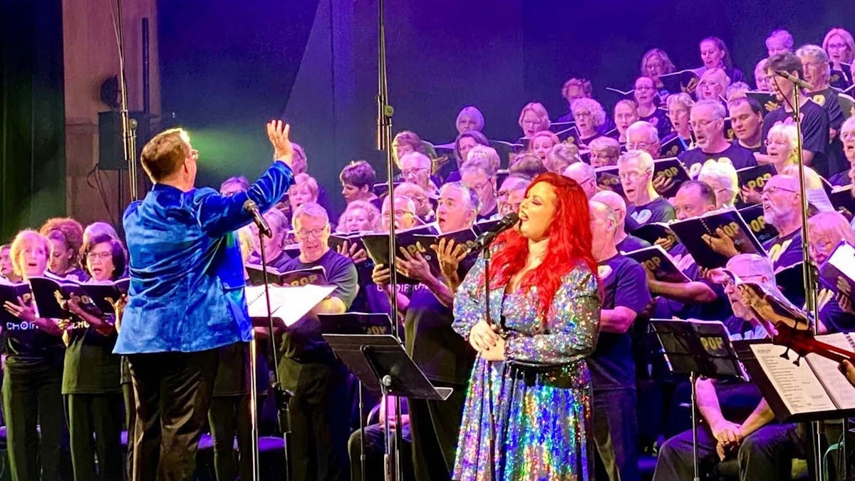 rock choir performing