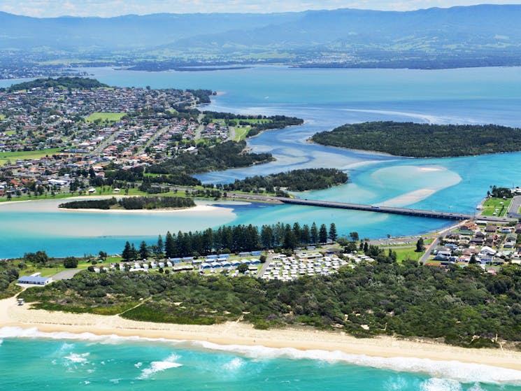 Aerial of Windang Beach Tourist Park