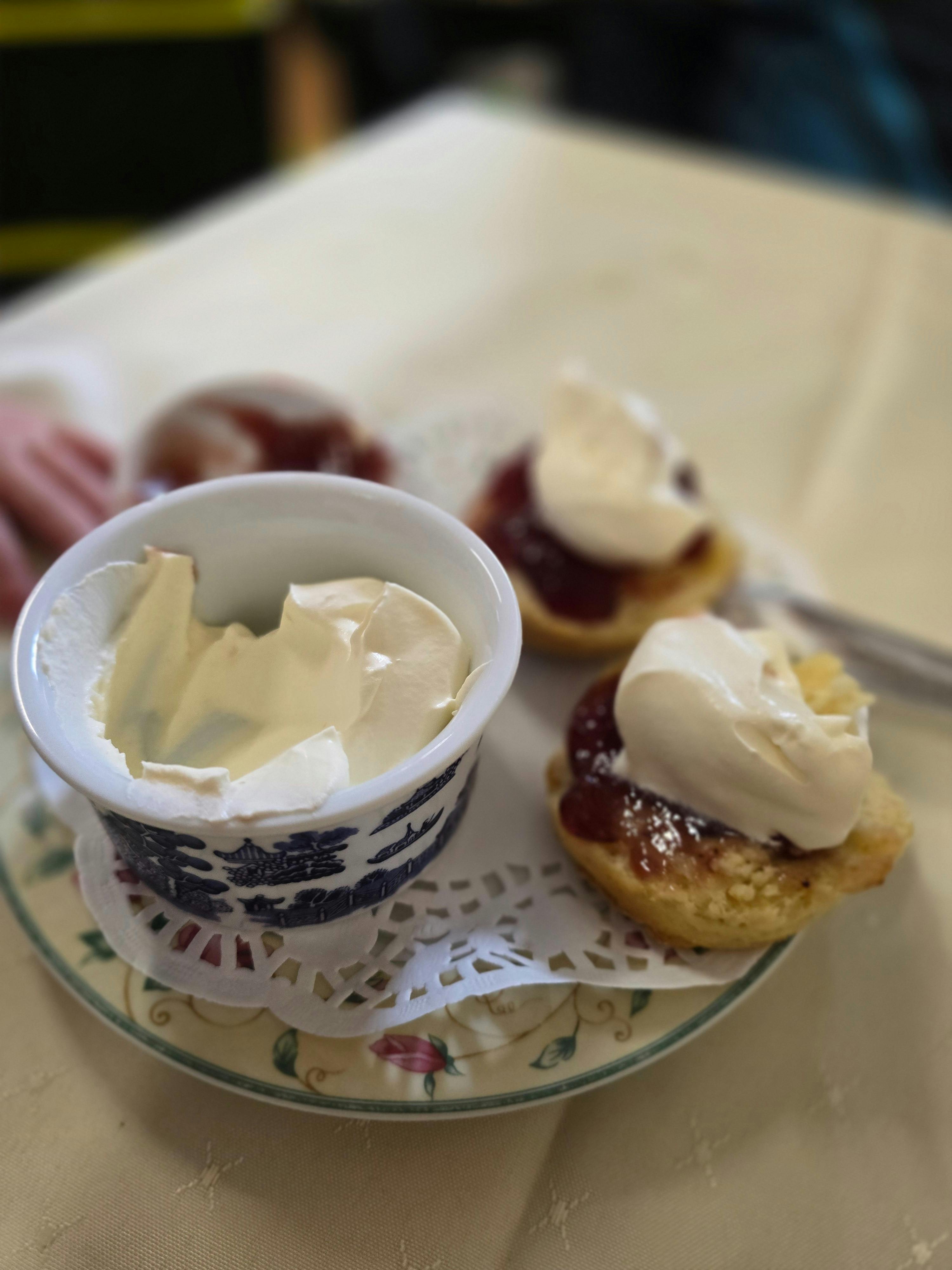 Scones with jam and cream