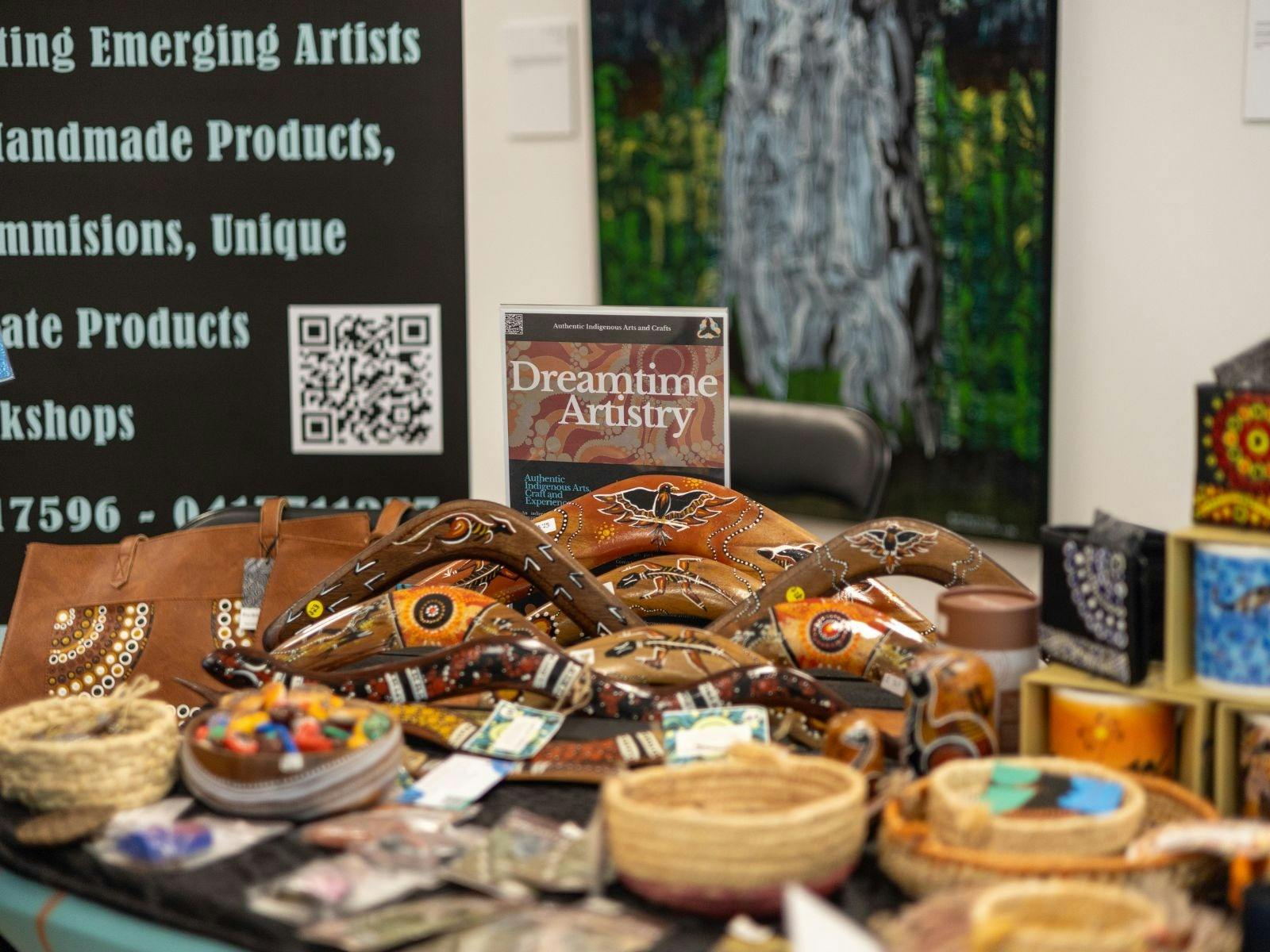 Artefacts at the First Nations Artisan Markets at Sobah Beverages