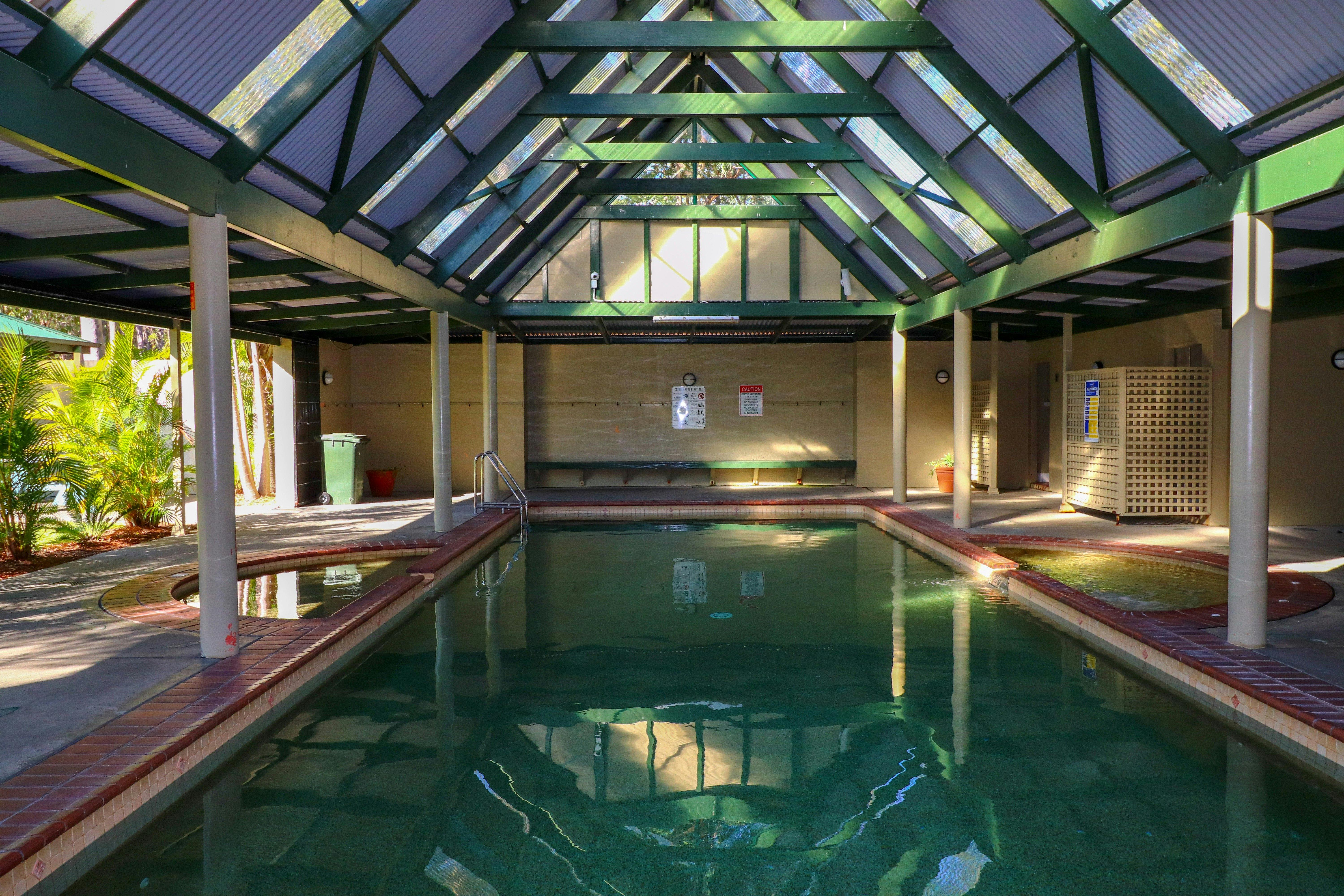 Relax in the onsite heated pool