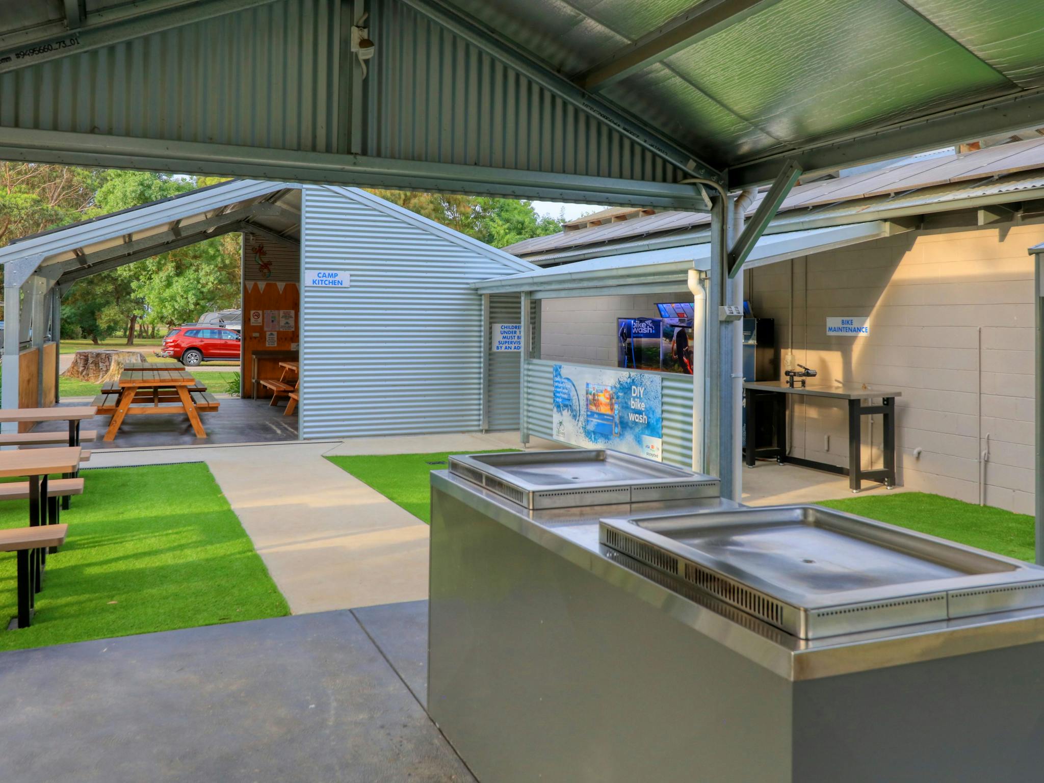 BBQ area through to camp kitchen