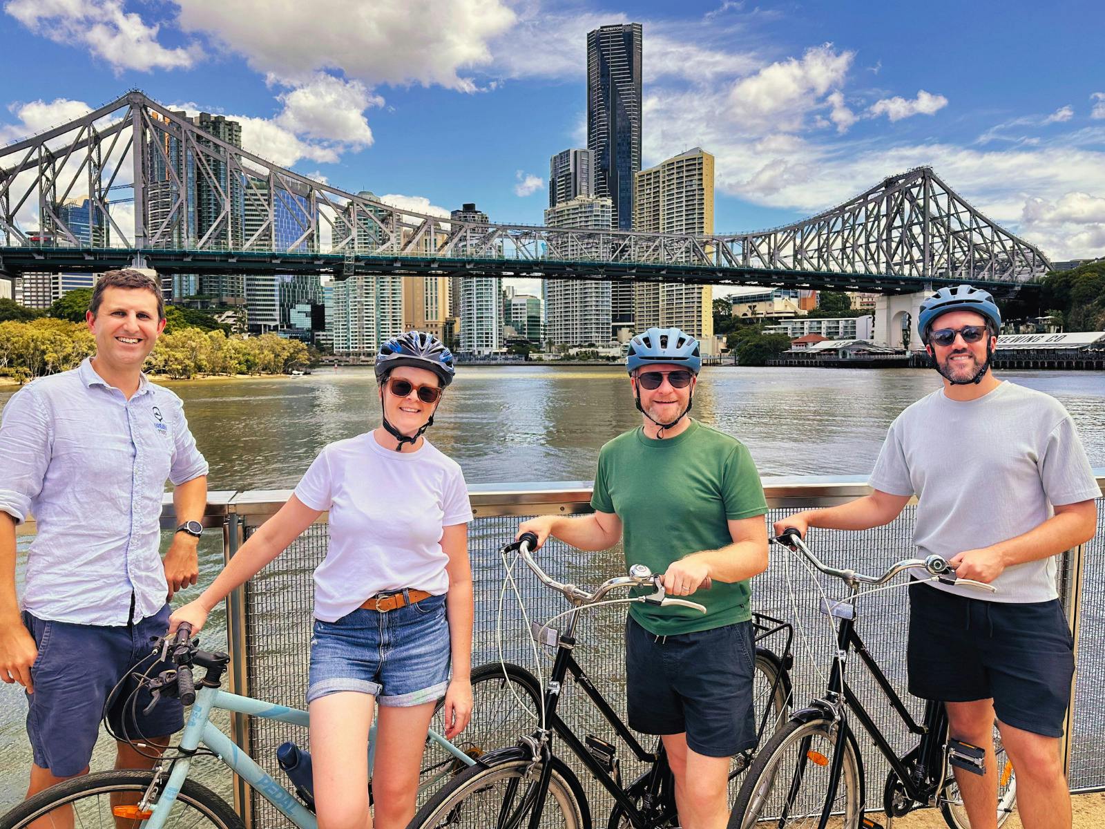 Follow the river pathway in the bike lanes