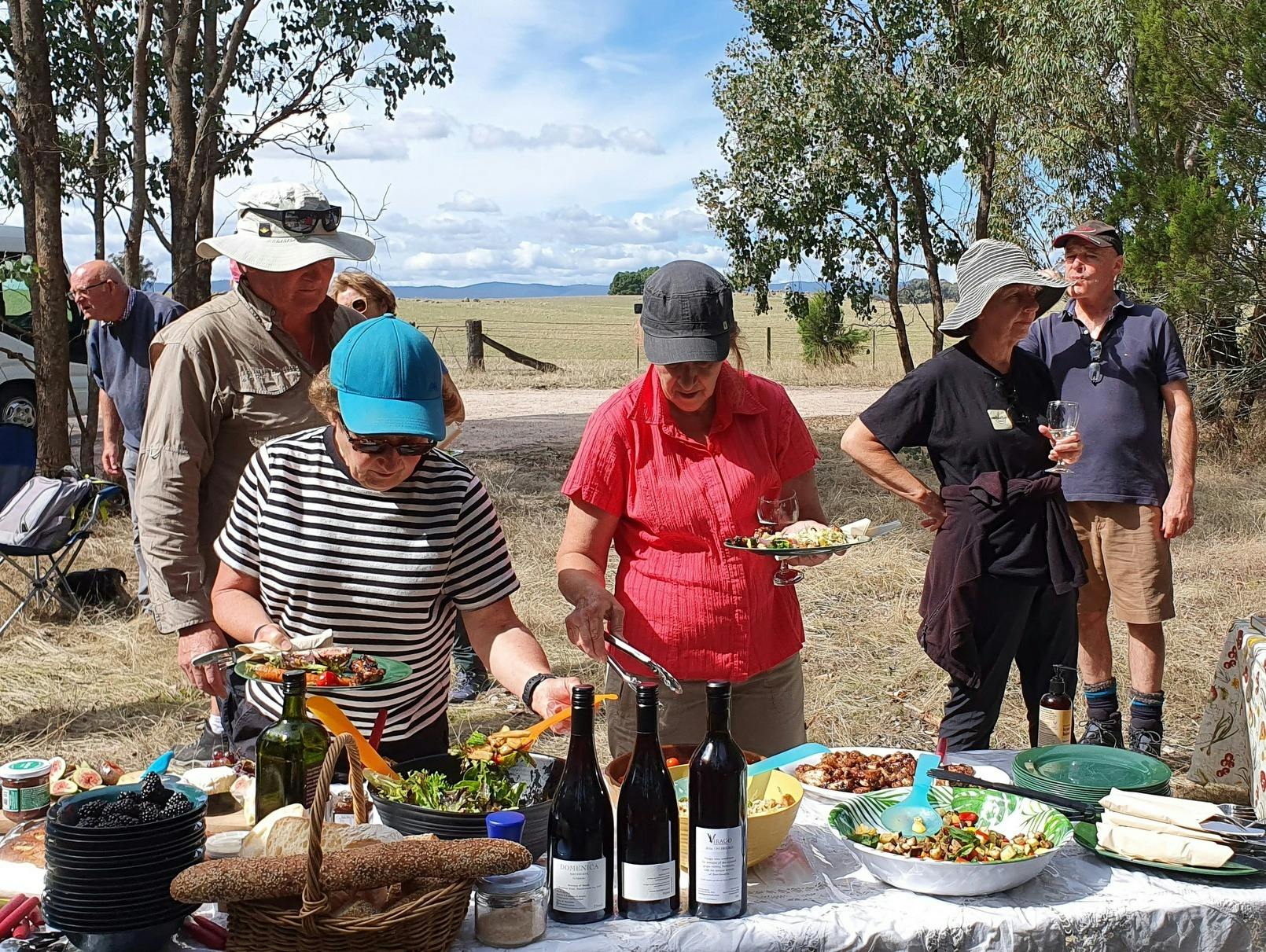 Tasting local food and wine