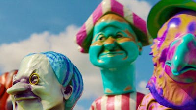 Animation of colourful animal human hybrids