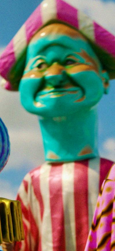 Animation of colourful animal human hybrids