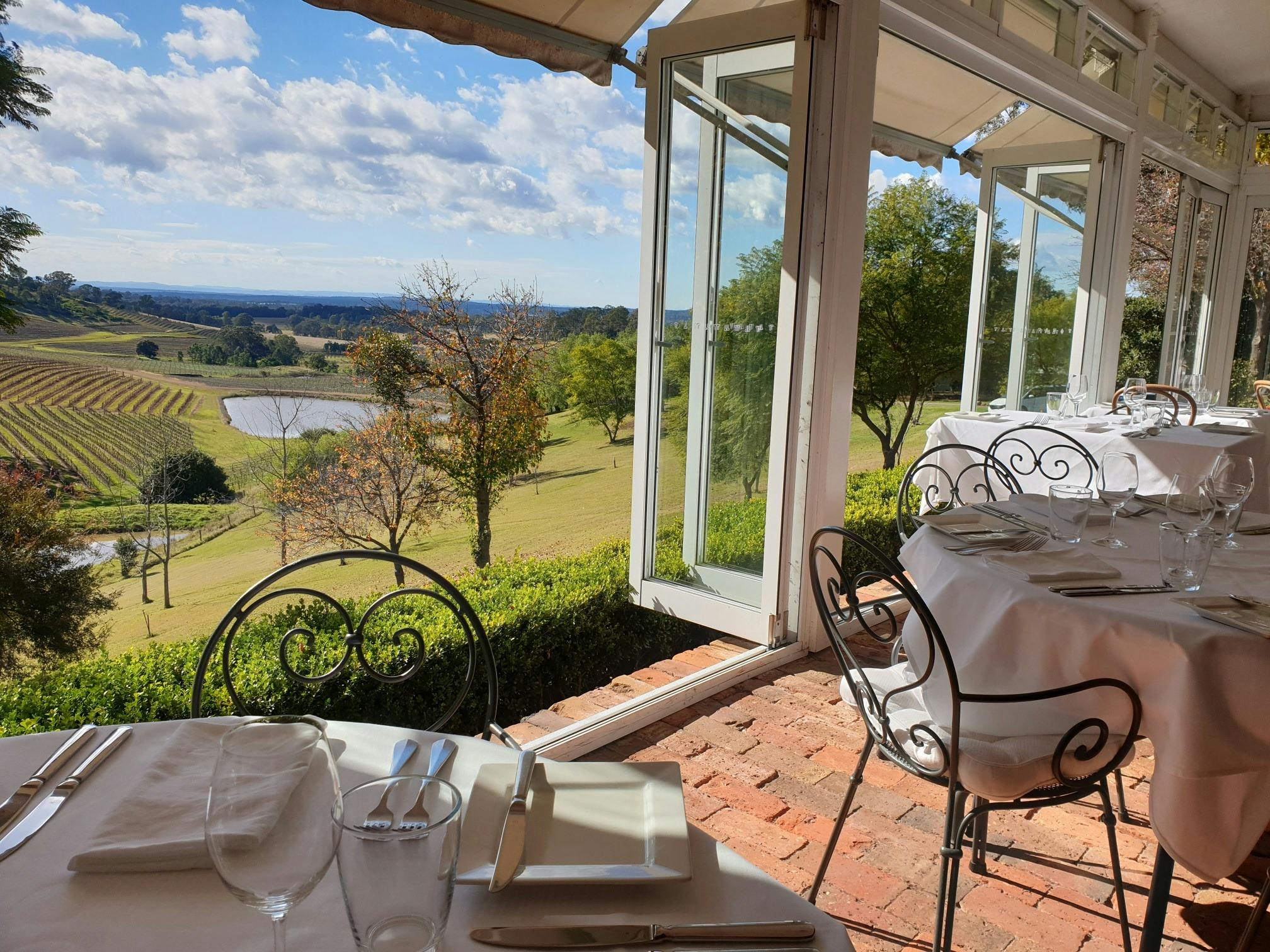 Views across the vines of the Hunter Valley whilst you dine at an award winning restaurant