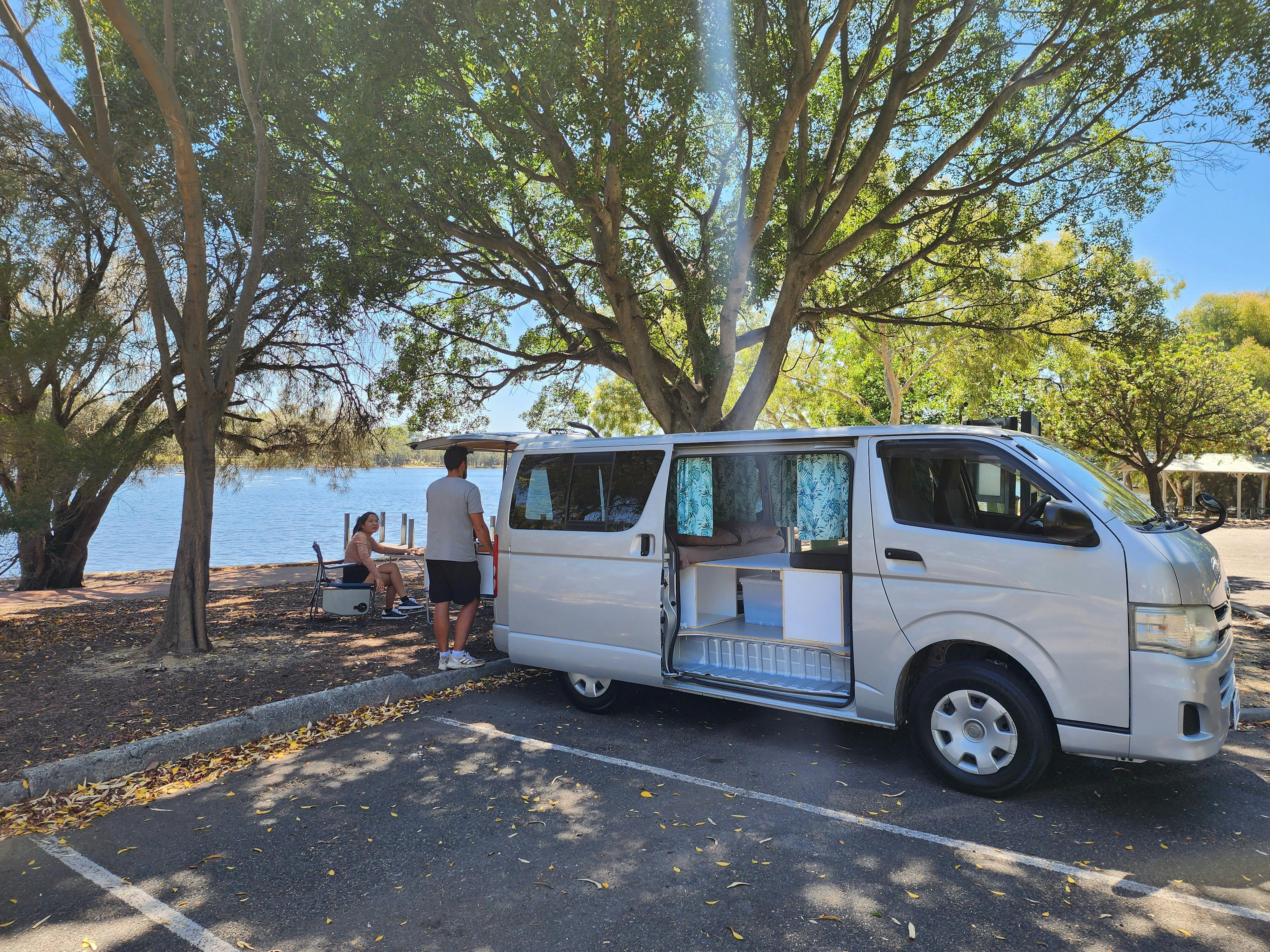 People enjoying a van rental