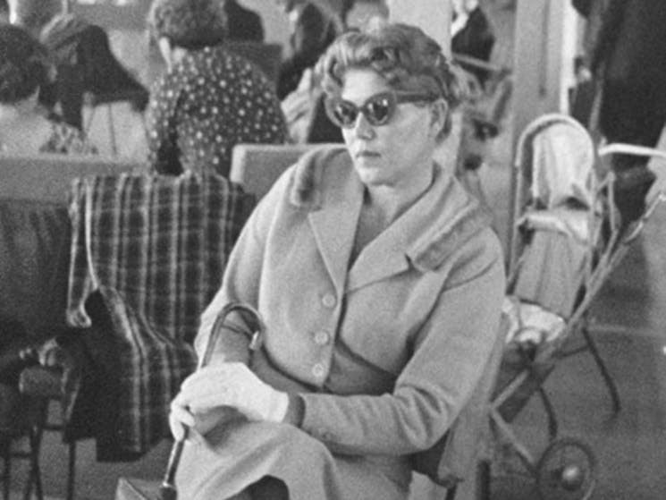 Surveillance photograph of Lydia Janovska at Mascot Airport, Sydney, 1960.