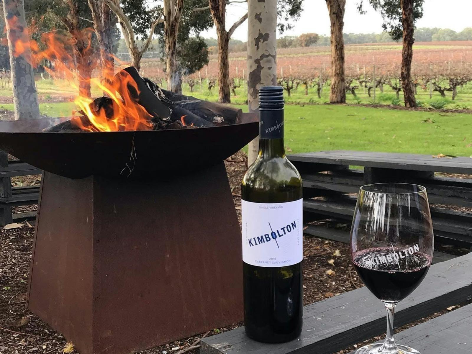 Savor a warming red around the fire pit at Kimbolton