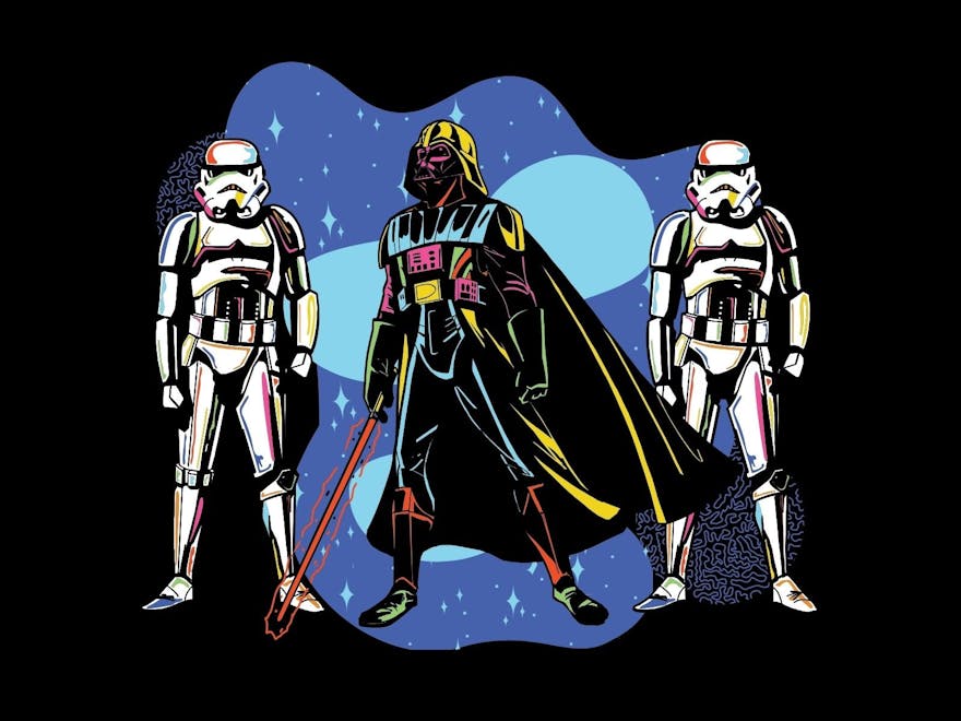Star Wars Storm Troopers and Darth Vadar