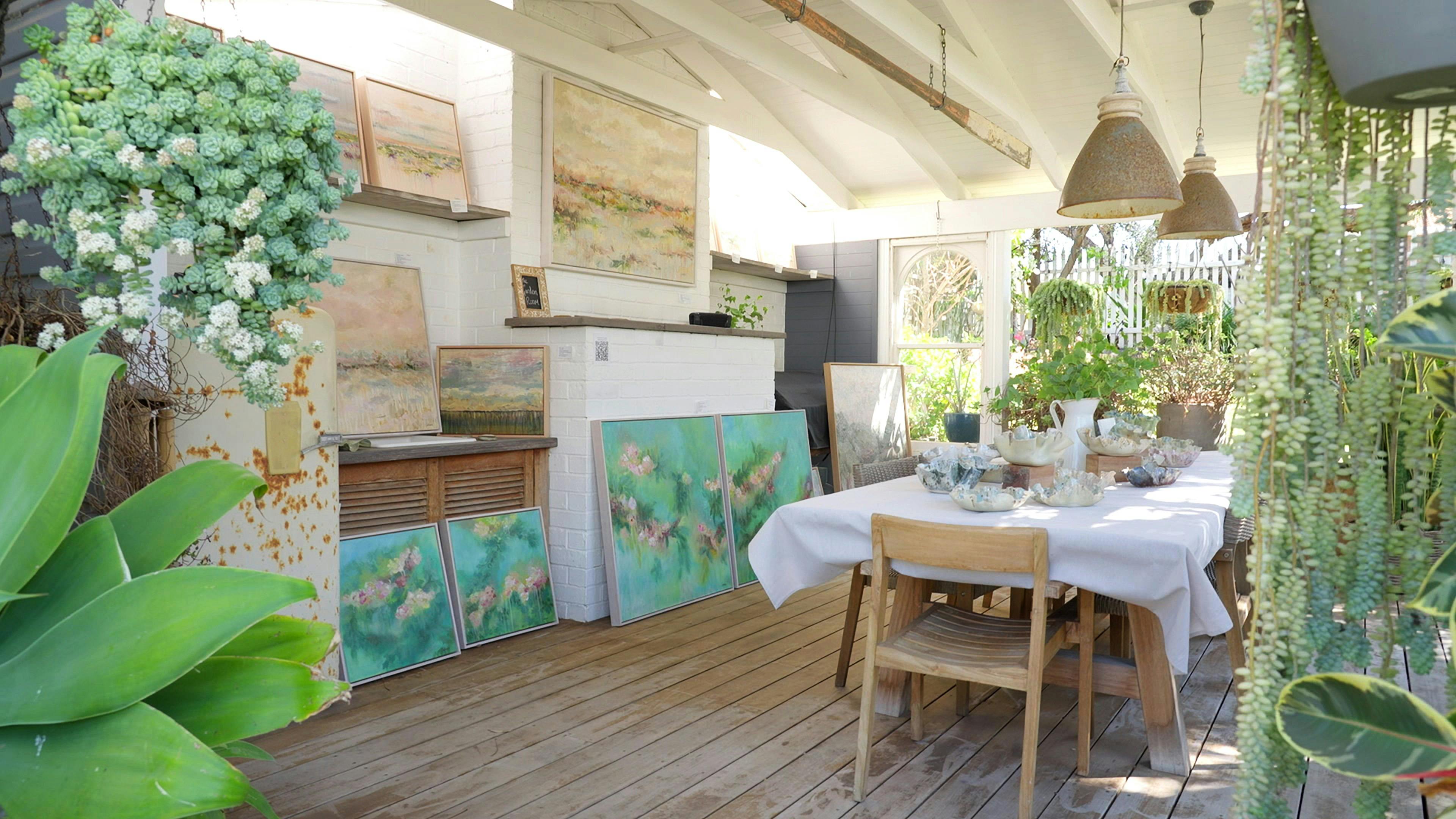 Photo of Karen Cavania's home Studio & paintings