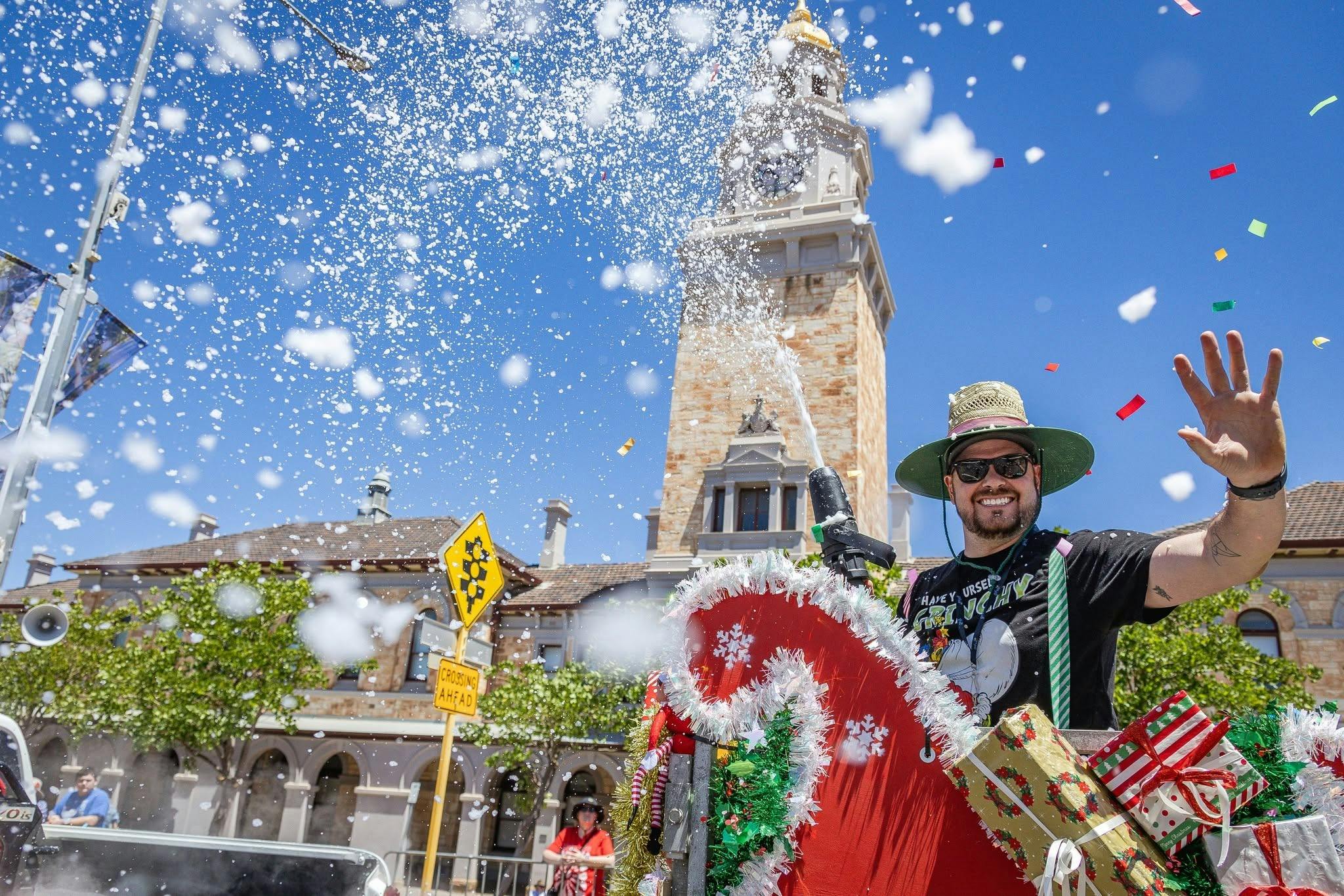 Festival Parade Entertainment in front of the Kalgoorlie Clock Tower
