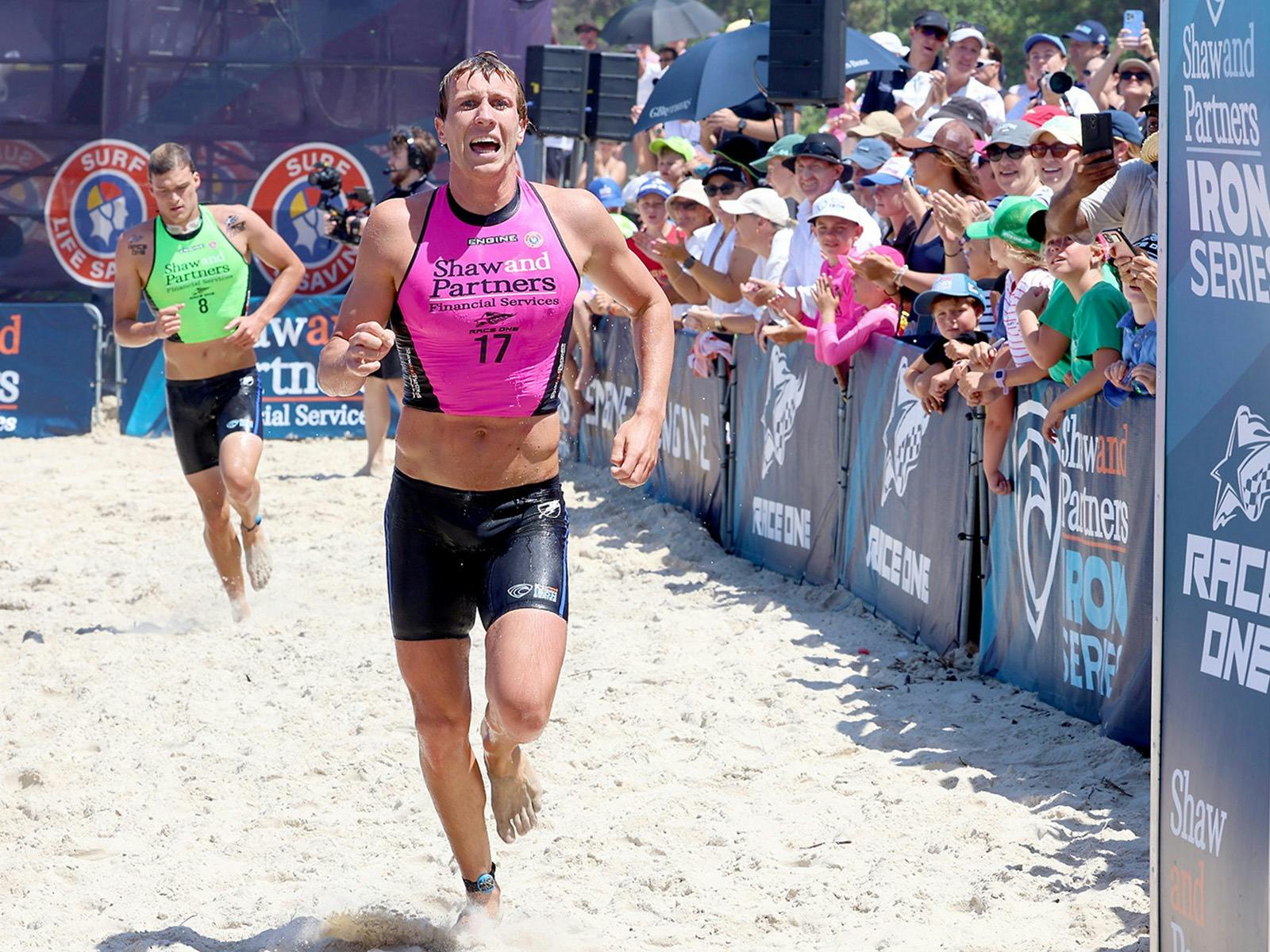 Charlie Verco crosses the finishline to claim second place overall