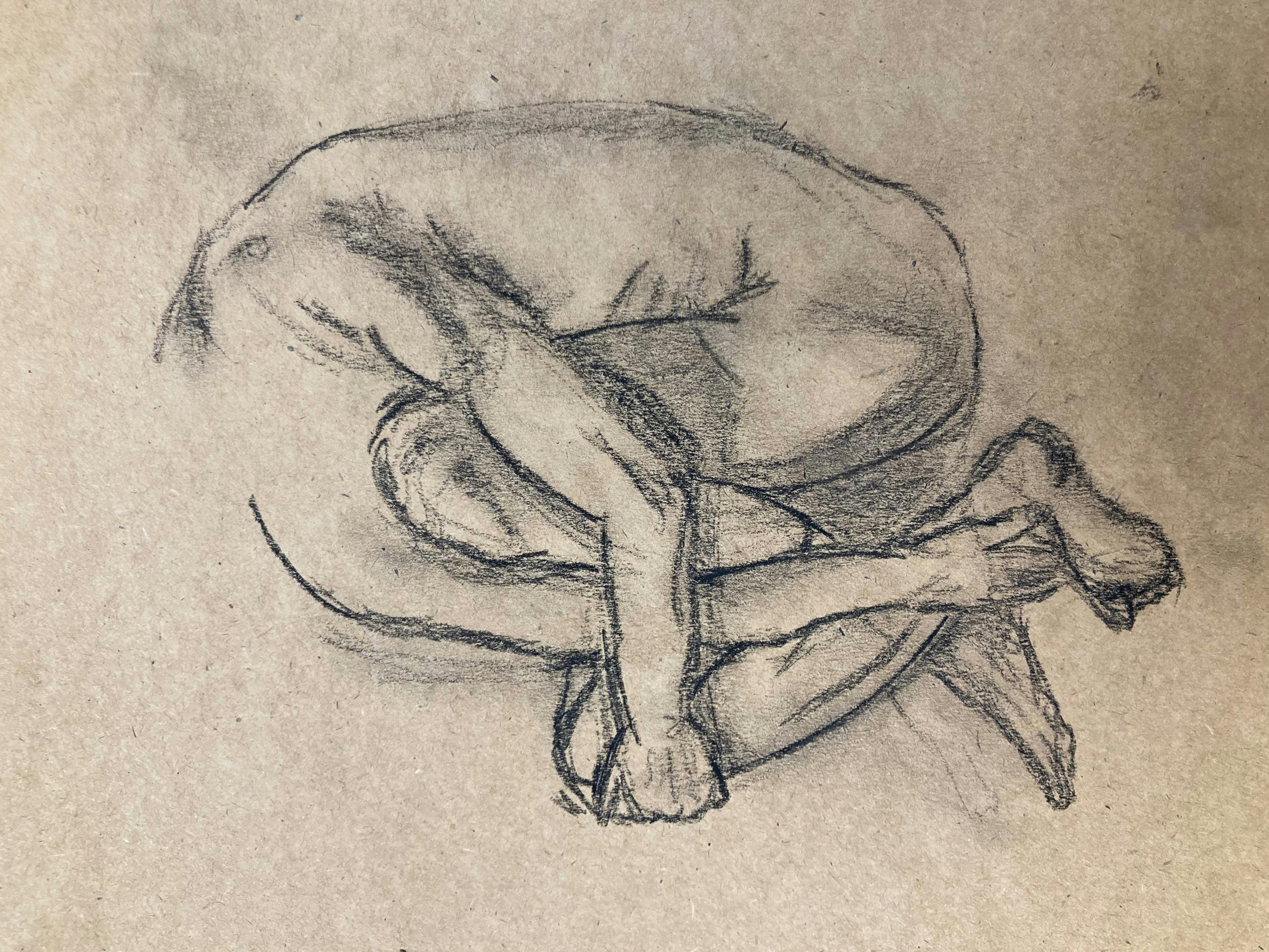 Life drawing artwork work-in-progress