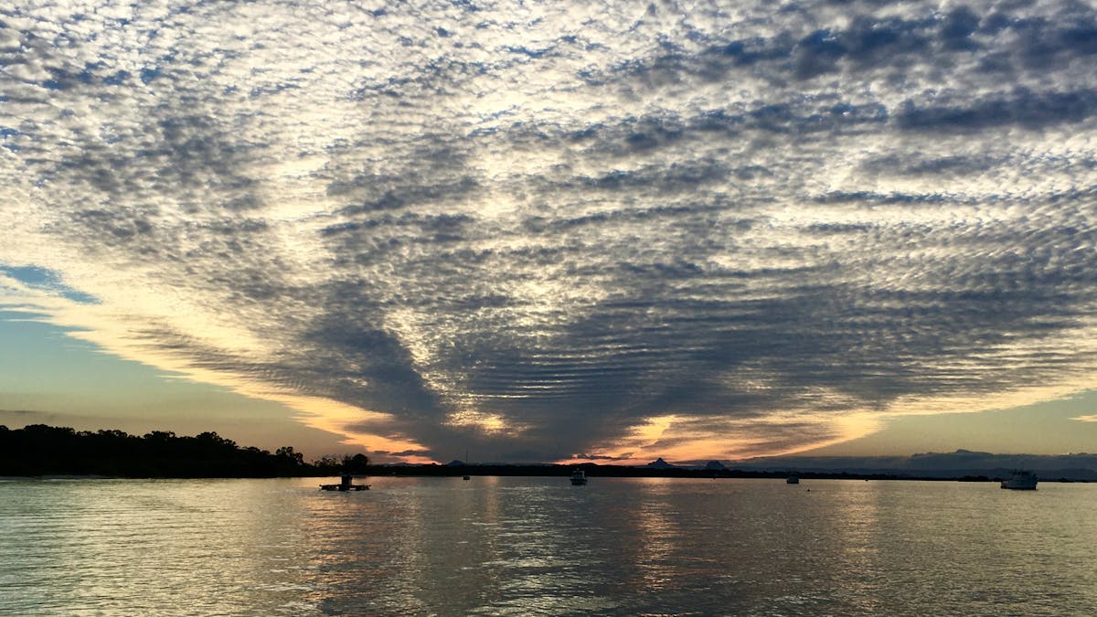 Cloud sunset formation over the Pumicestone Passage