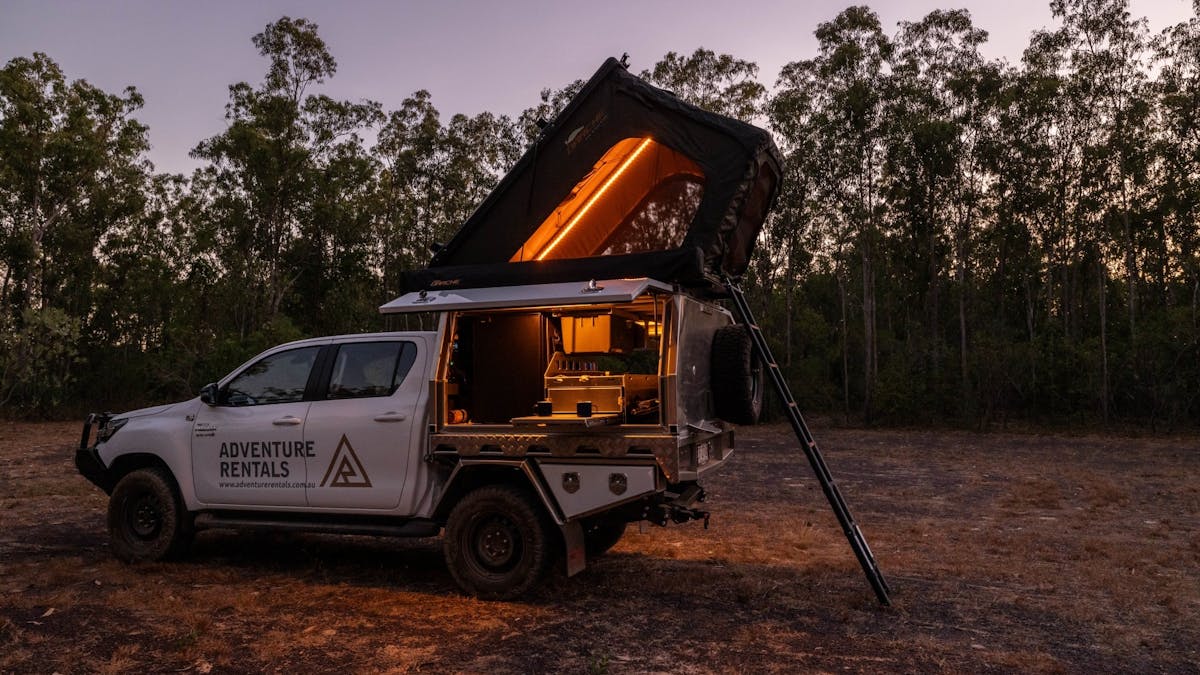 Hilux 4WD Camper at night