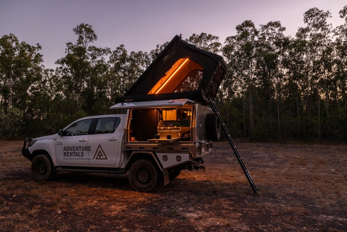 Hilux 4WD Camper at night