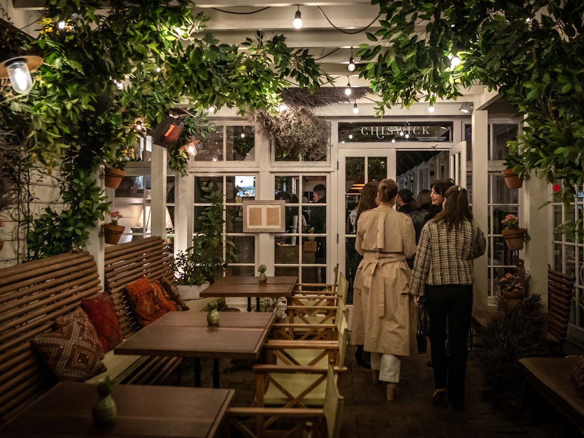 Guests entering Chiswick restaurant for the annual truffle dinner