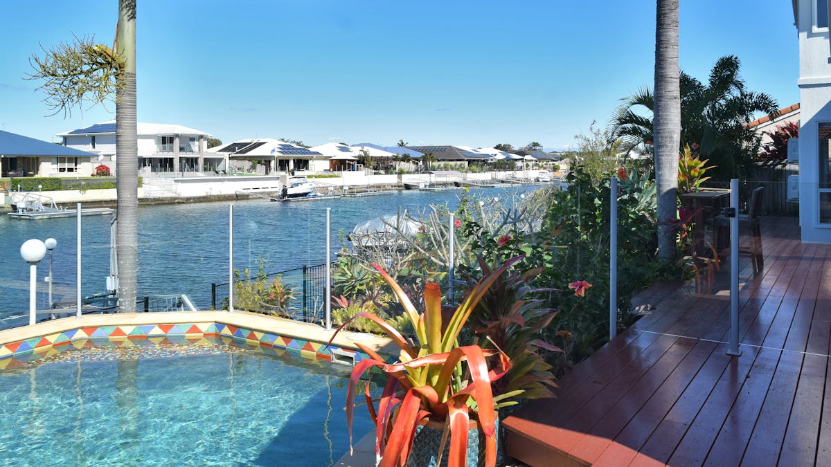 Pool and canal views