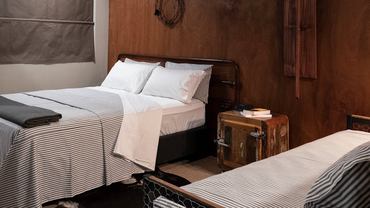 The Staging Post accommodation, Longreach. The Stables room interior