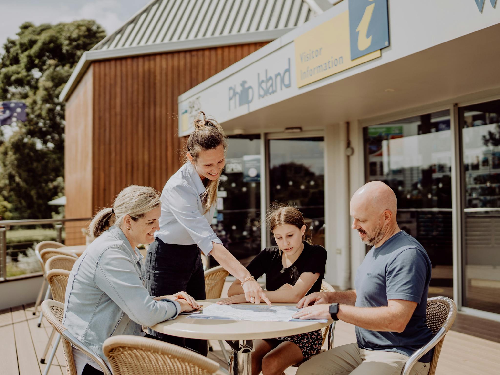 Customers learning what there is to see and do on Phillip Island