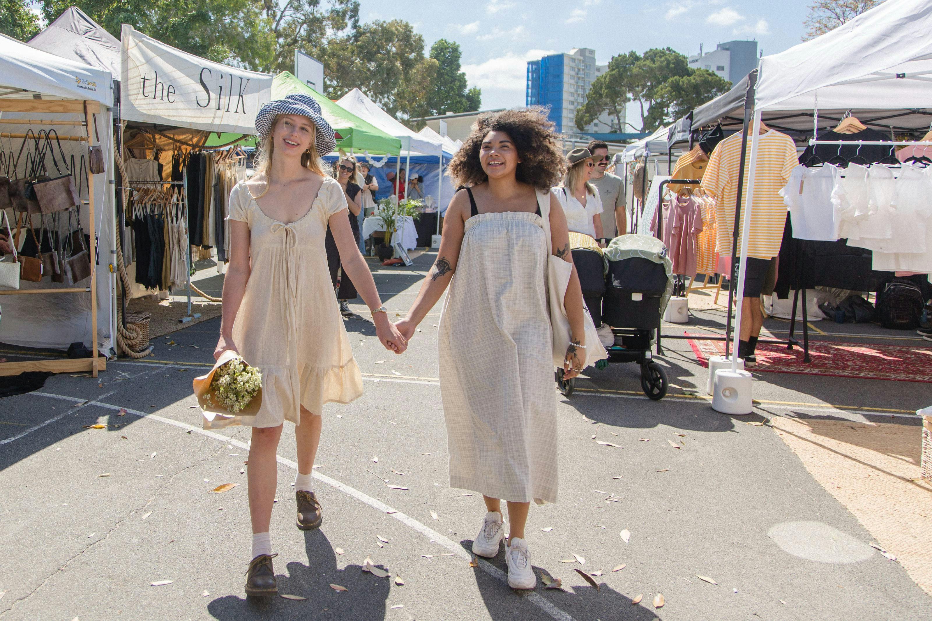 Friends shopping at the Gold Coast's best boutique market - The Village Markets