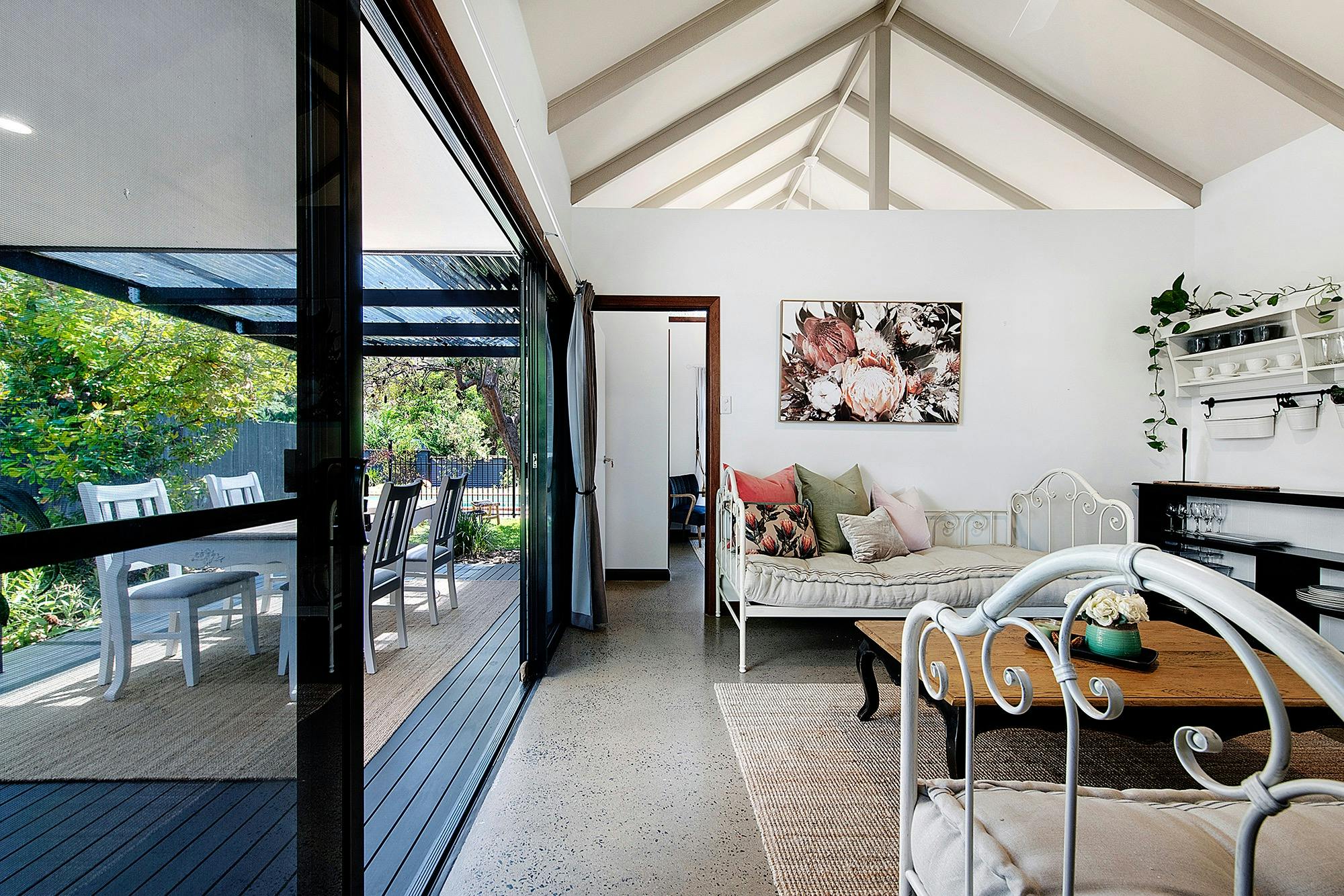 Our 2 bedroom self-contained guesthouse is well appointed and includes 2 daybeds in the living space