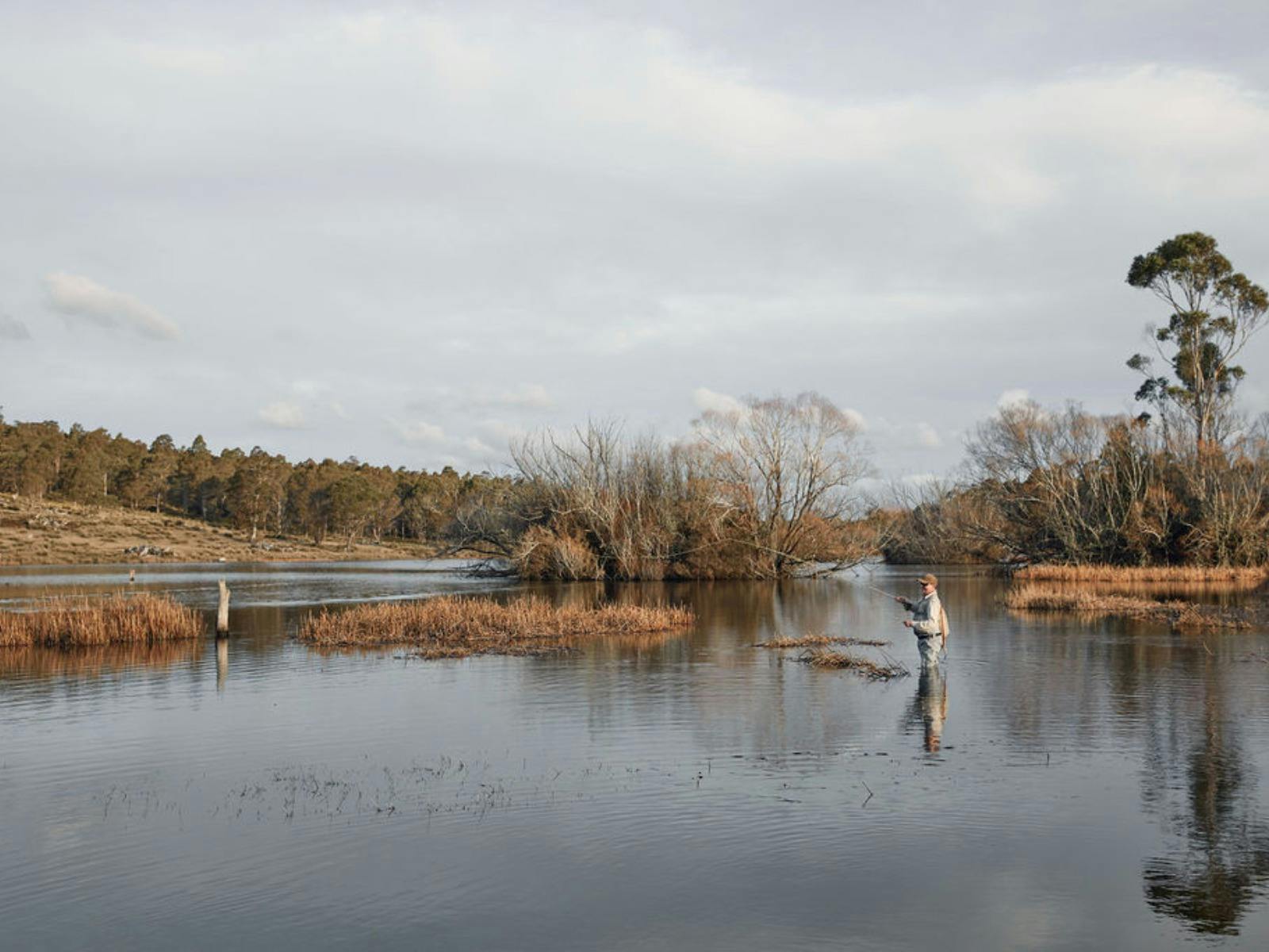 Fly fishing at Currawong Lakes