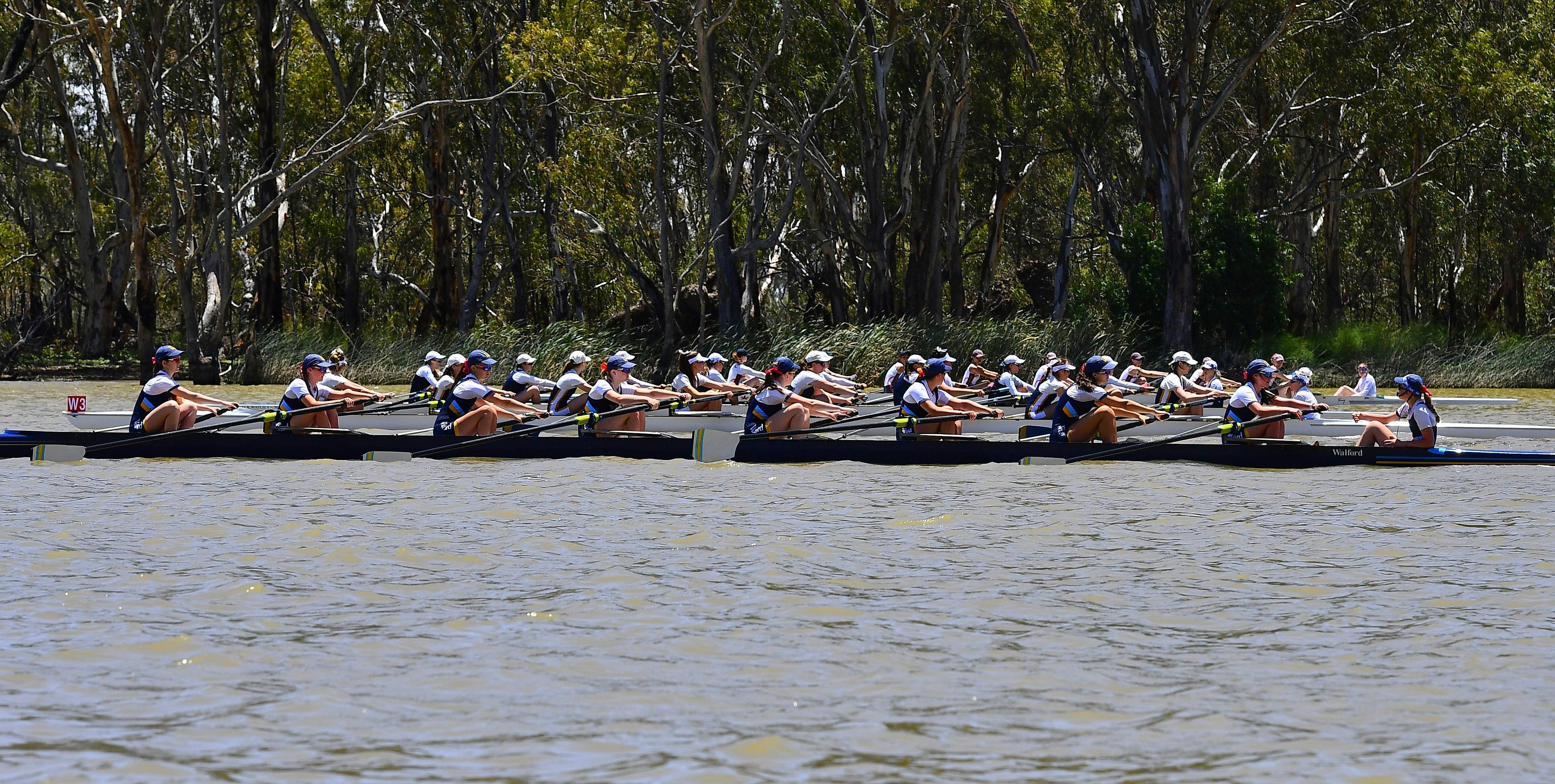 2000m start line at the Renmark Rowing Regatta
