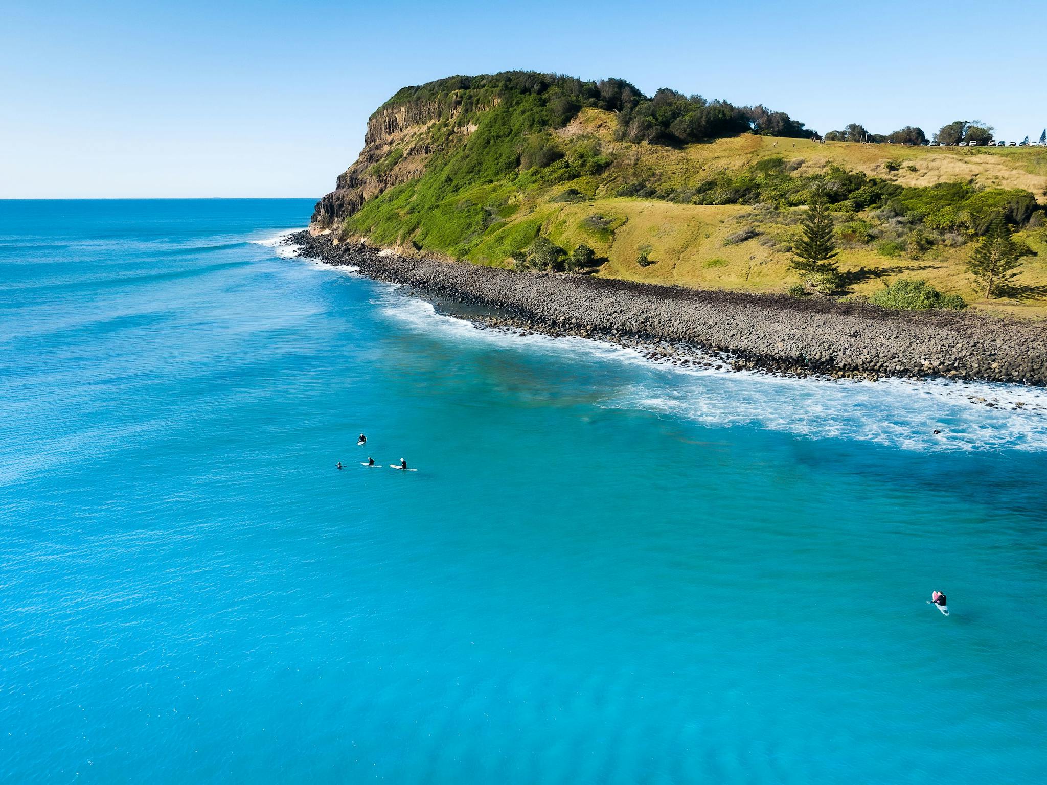 view of Pat Moreton Lookout from the ocean